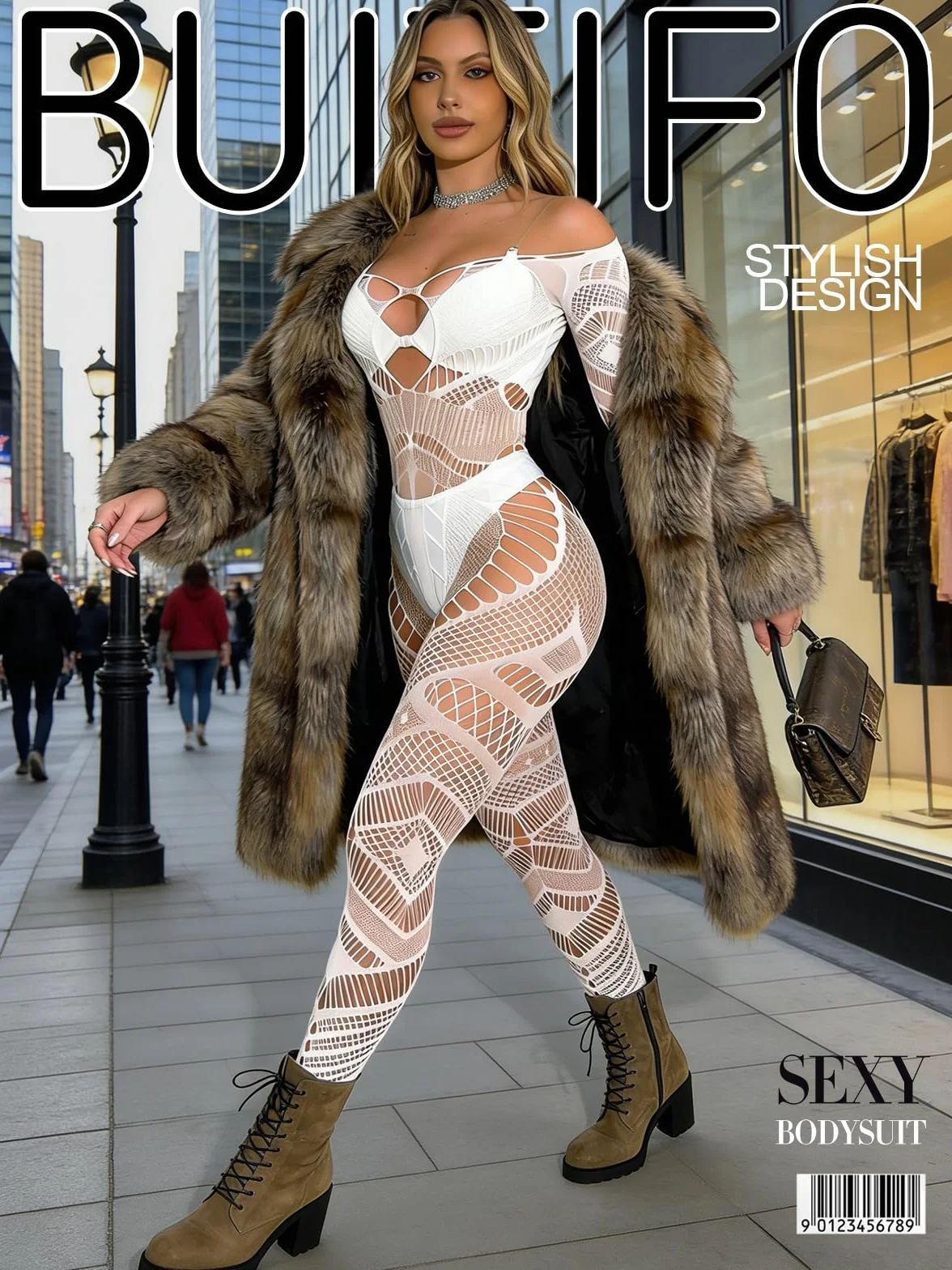 Buitifo Damskie rajstopy z siateczki Crotchless Bodys Seksowne rajstopy dla kobiet