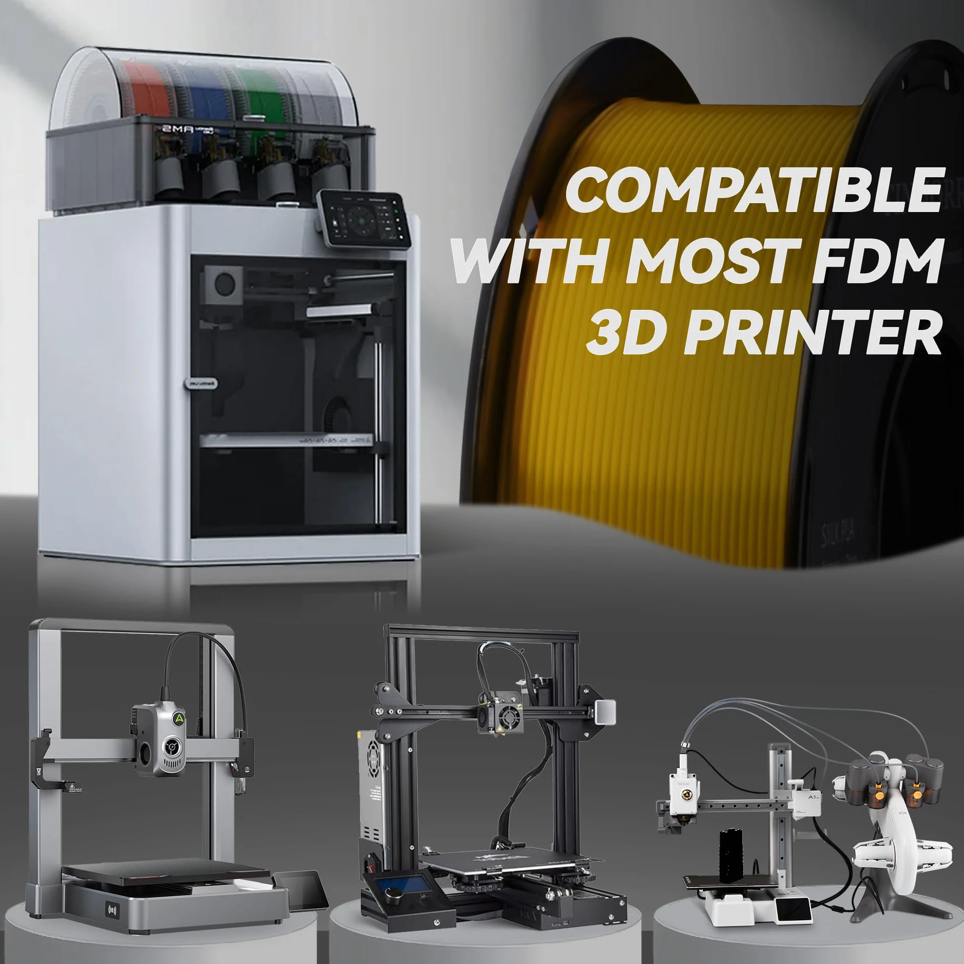 Silk filament PLA, 1,75 mm, Tinmorry, filament do drukarki 3D, 1 kg, 1 szpula, złoty