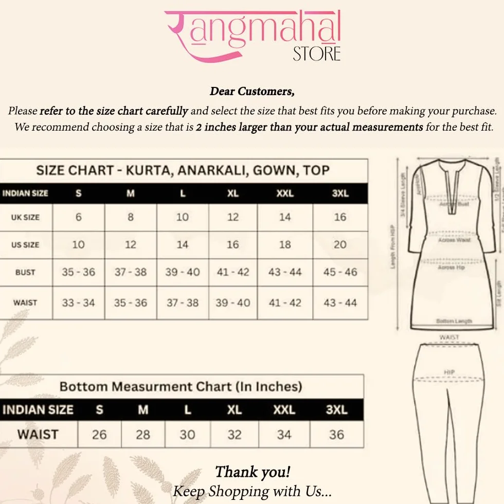 RangMahal Indyjskie damskie spodnie Chinon z jedwabnej tkaniny Kurta i Dupatta Set Heavy Work