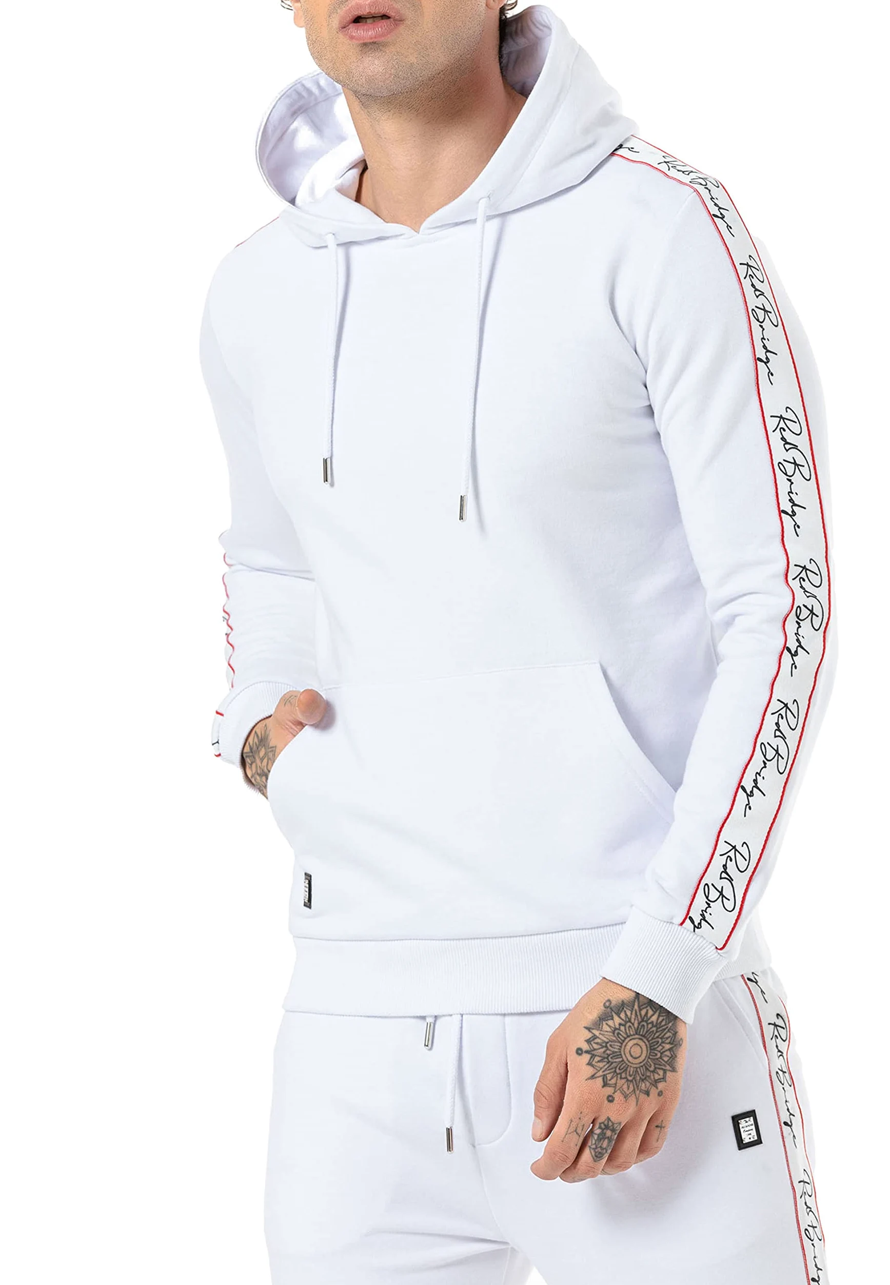 Redbridge Premium dres treningowy do biegania, 2 sztuki, z kapturem i spodnie kombinowane, Kolor biały, L