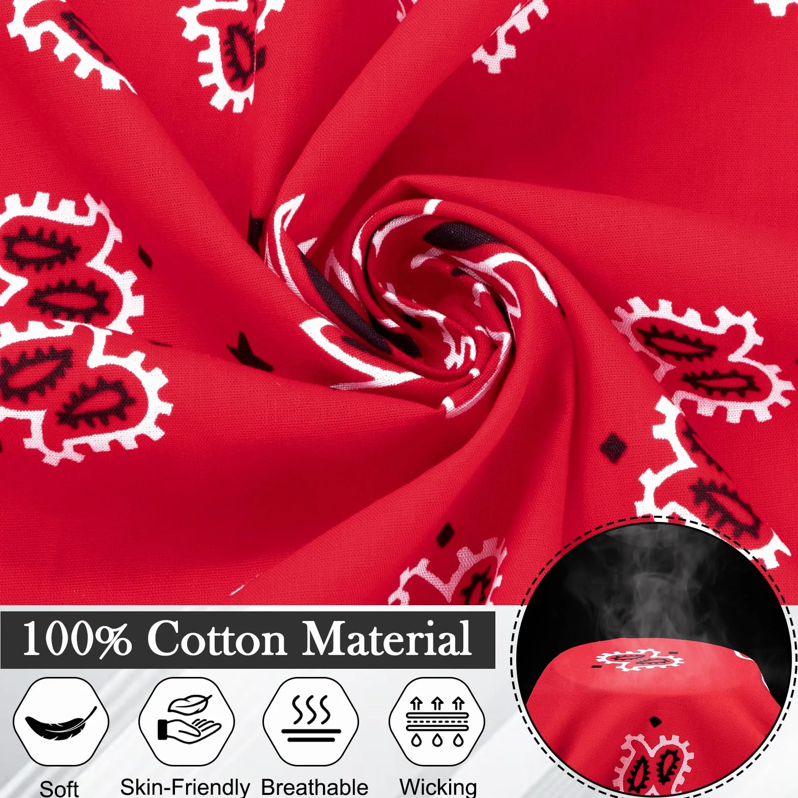 MELLIEX 2 szt. Bandana Mężczyzna Kobieta, Bawełna Paisley Chustka Głowa, Denim Szalik Na Szyję, 70 x 70 cm