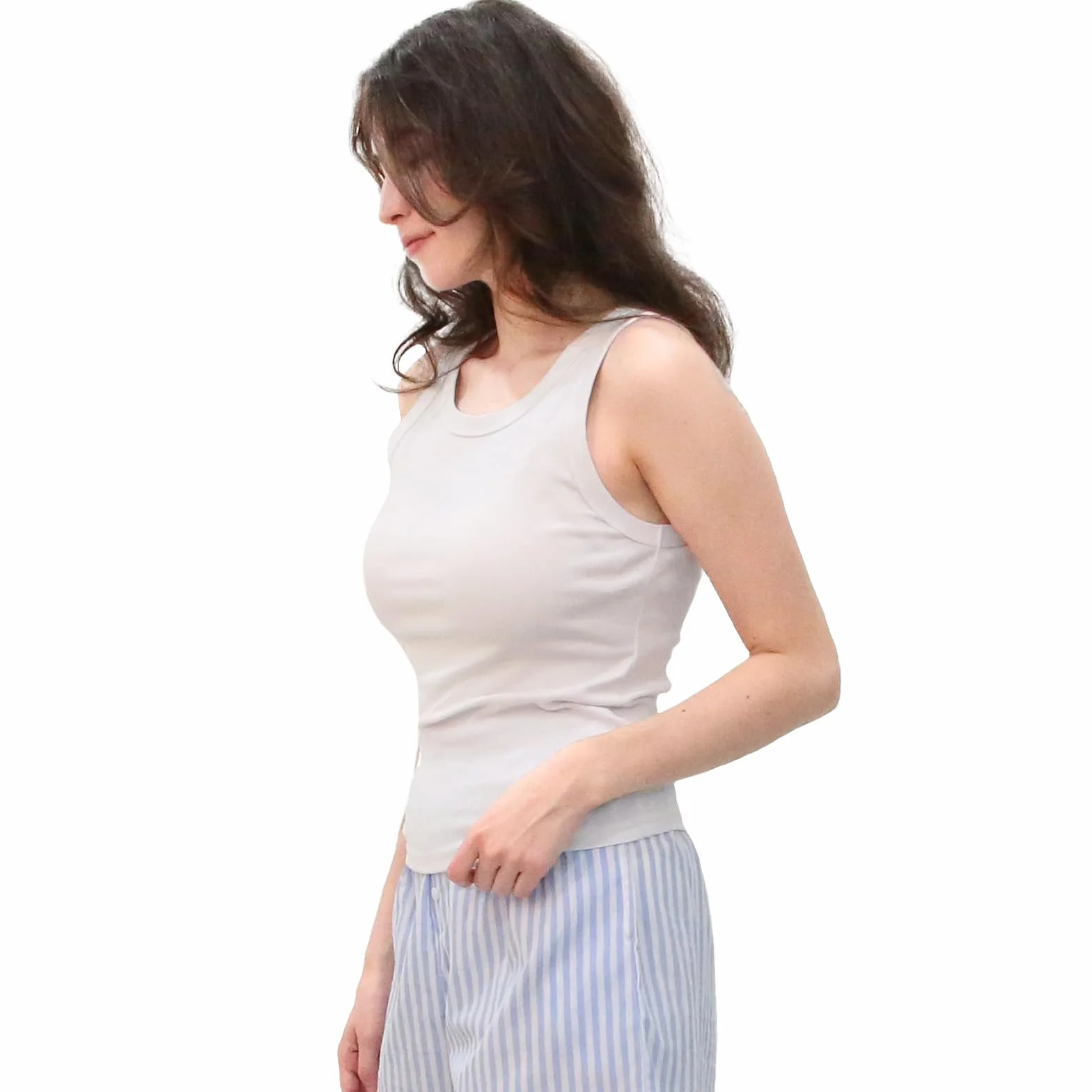 Damski tank top z bawełny o dopasowanym kroju, zestaw 2 szt
