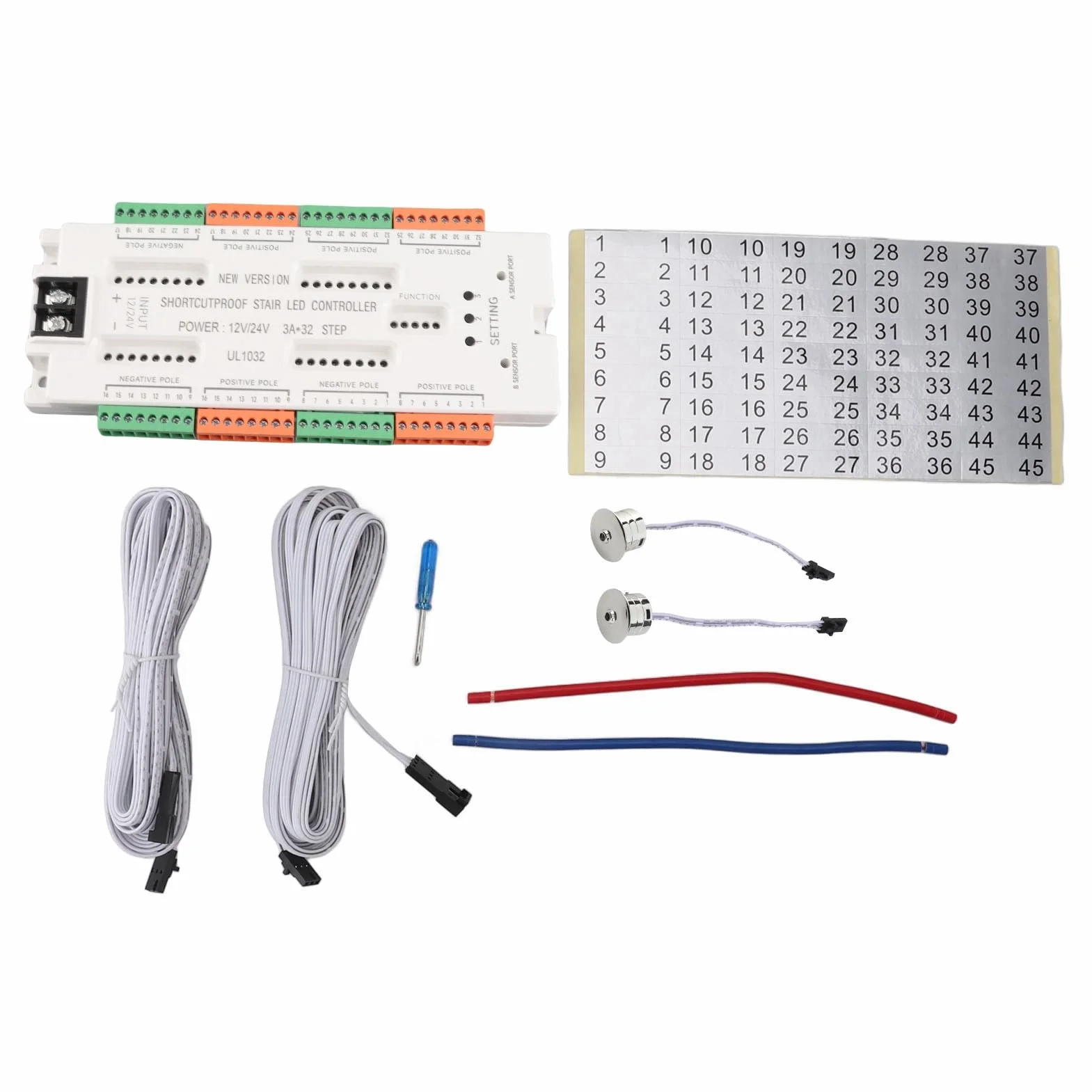 Keenso Czujnik Ruchu Schodowa -Kontroler Safe DC12V 24V Wejście do Handlowego do Domu ABS Materiał ABS