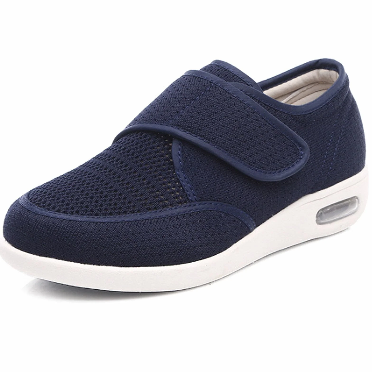 Diabetic Shoes for Women Men Wide Width Elderly Adjustable Closure Lightweight Breathable Swollen Feet Walking Edema Sneakers Blue