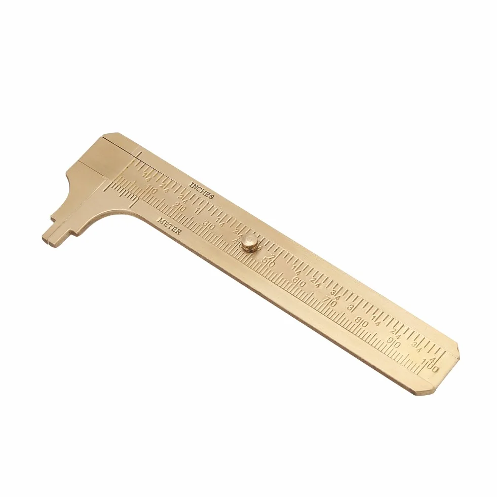 Poręczna suwmiarka Mosiężna linijka pomiarowa Podwójna skala mm/cal Mini mosiężna linijka kieszonkowa 80 mm 100 mm opcjonalnie (podwójna skala 100 mm)