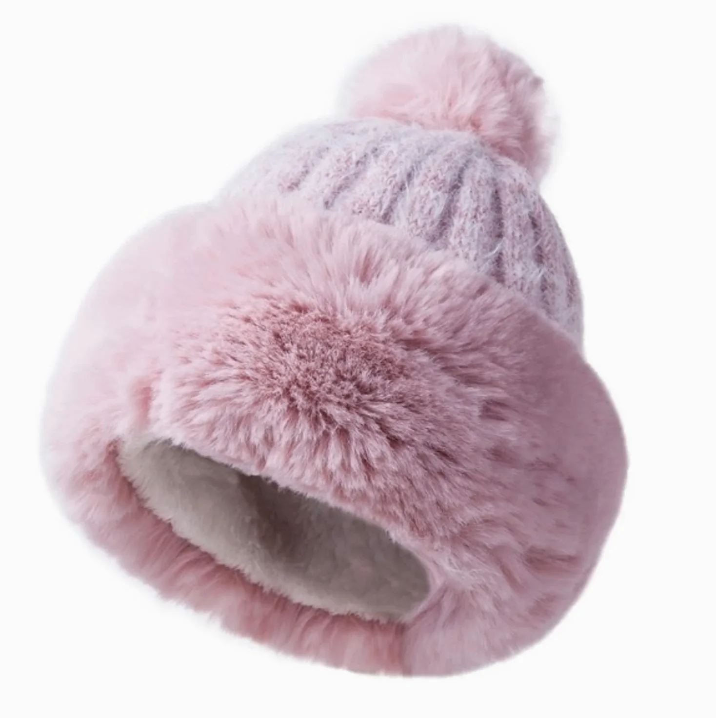 Czapka Beanie Czapka Zimowa Damska Czapka Beanie Retro Paski Fairy Warm Dzianinowa (różowa Jeden Rozmiar)