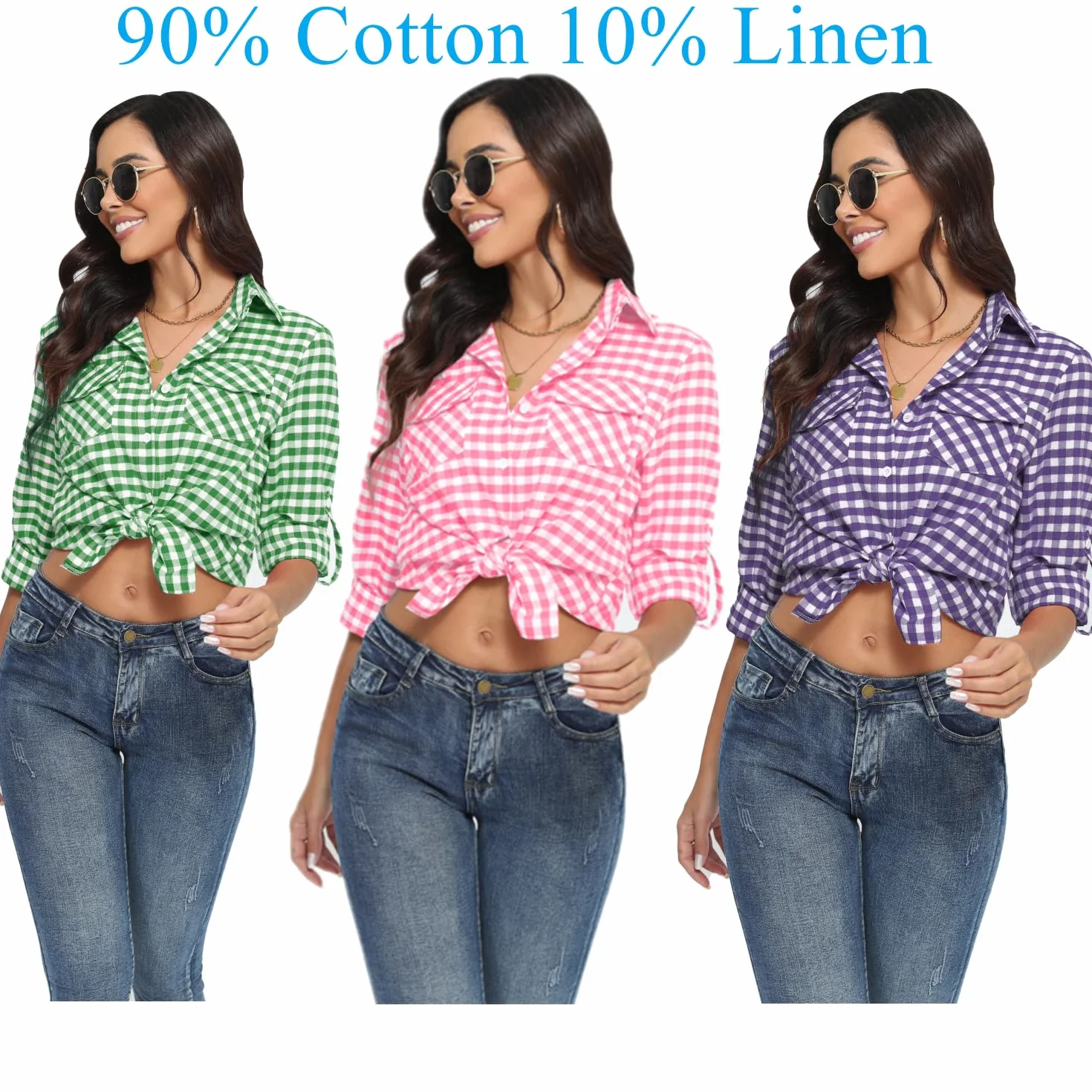 Bluzka w kratkę 100% Bawełna Kobiety Bucheron Western T Shirt Casual Classic Retro Scottish Flanela Bluzka Vintage Kamizelka