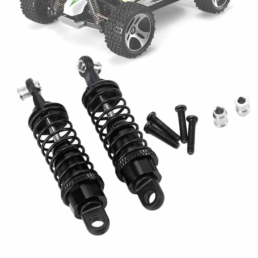 Amortyzator RC, 2-częściowy stop aluminium w skali 1:18, zdalnie sterowany amortyzator gąsienicowy do A959 A969 A979 K929, napęd na wszystkie koła 1/18 RC car (czarny)