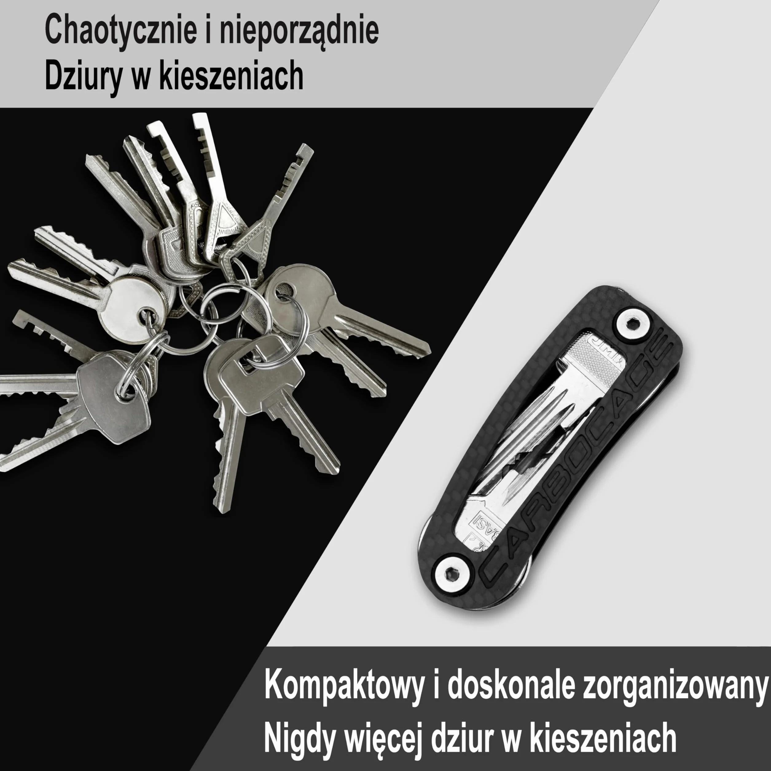 KEYCAGE brelok organizer na klucze do 14 kluczy Made in Germany