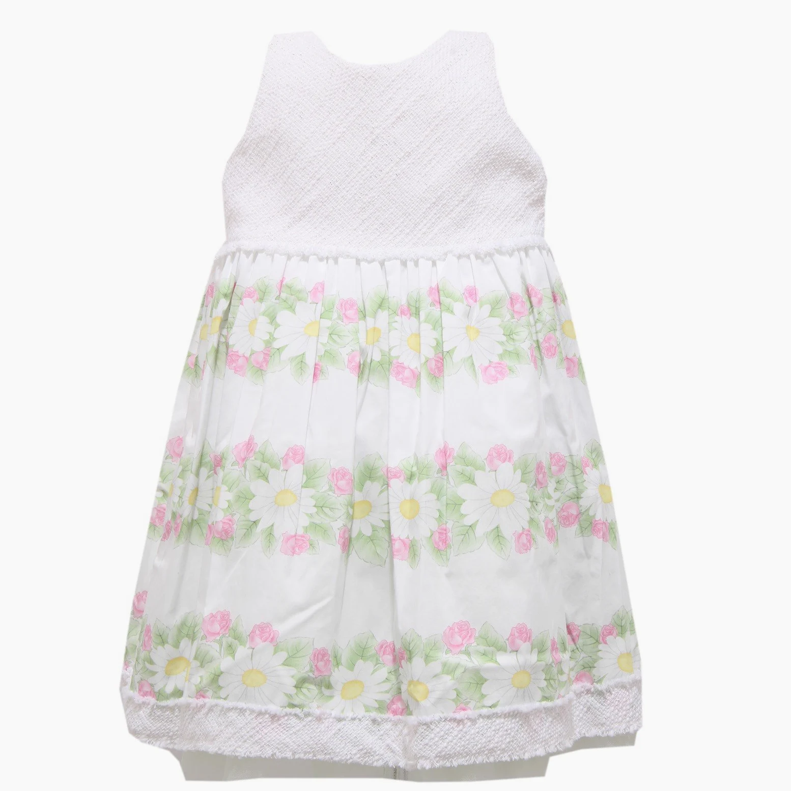 8627R vestito bimba MONNALISA BEBE' BOUQUET bianco multicolor abito dress kid