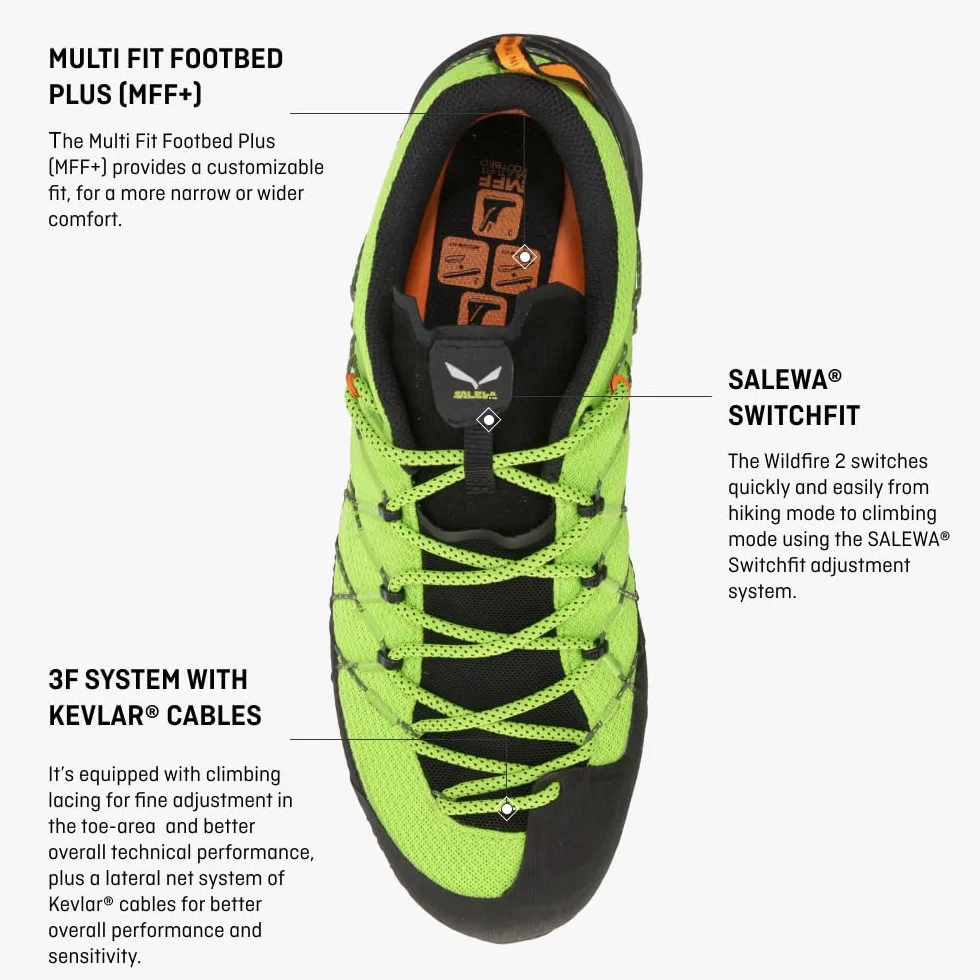 Salewa, Wildfire 2 buty do wspinaczki męskie, zielone/niebieskie, rozmiar 44,5