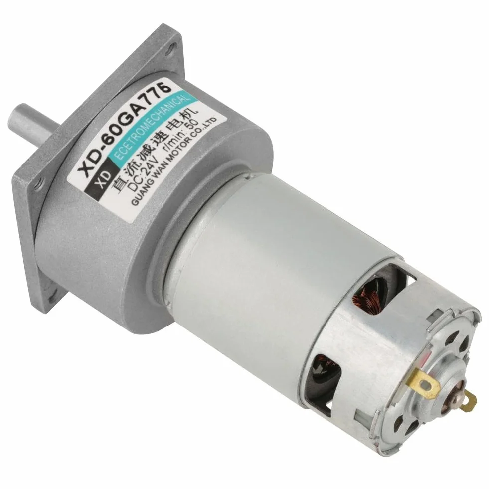 DC12V/24V 35W Mini metalowy silnik z regulowaną prędkością prądu stałego duży moment obrotowy CW/CCW XD-GA775(24V 50 obr./min)