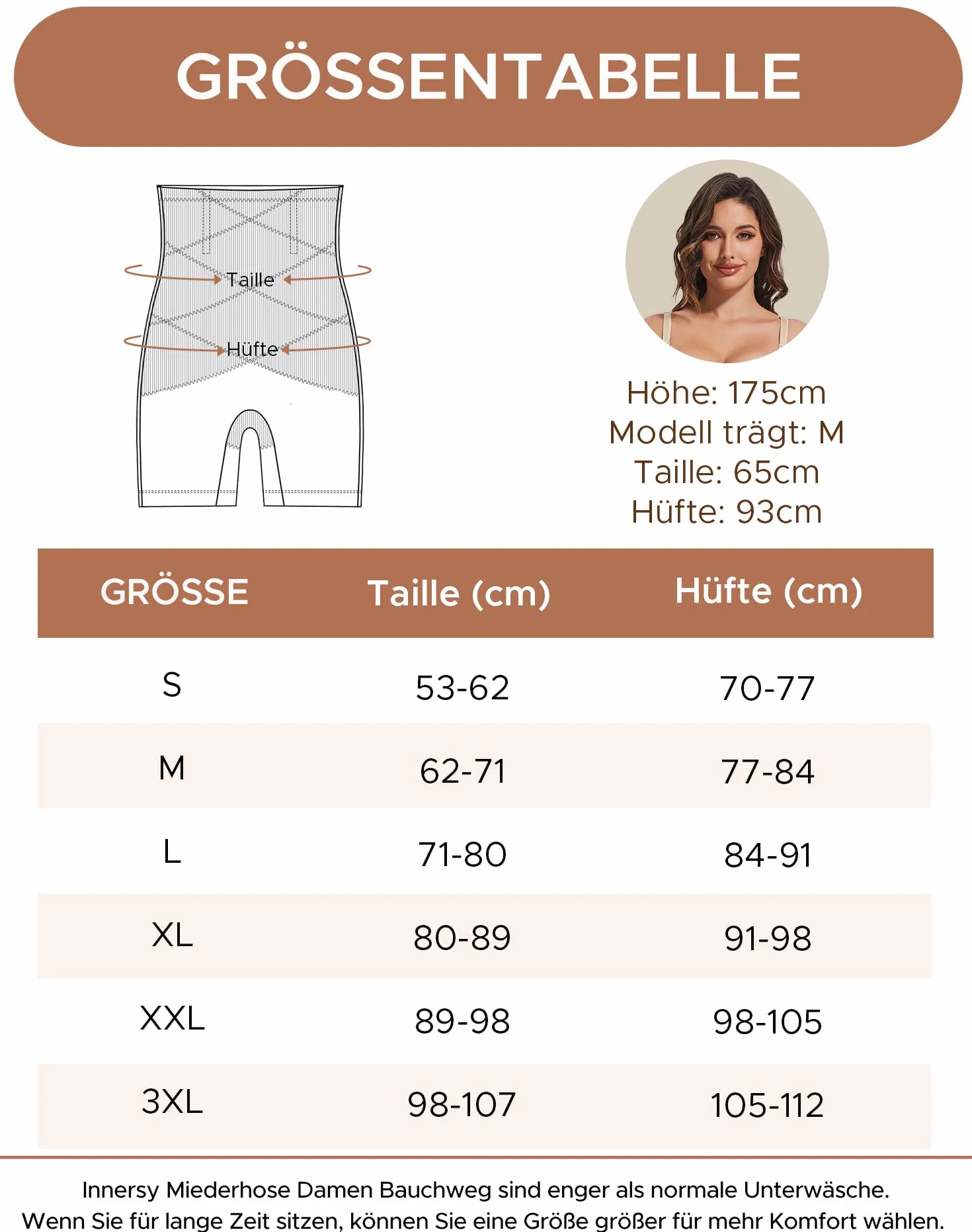 INNERSY Damskie majtki wyszczuplające brzuch z nogawkami modelujące sylwetkę