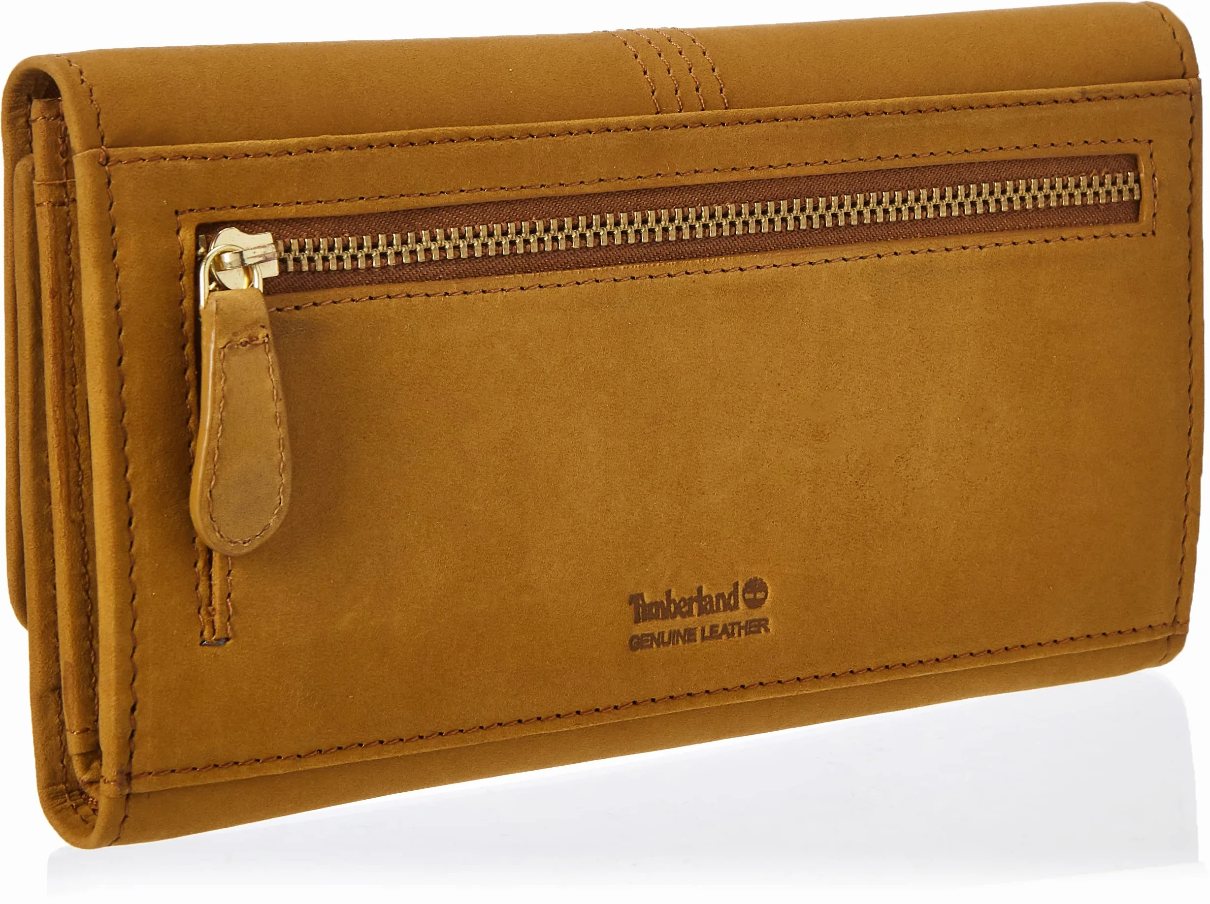 Timberland Damski skórzany portfel RFID Flap Wallet Clutch Pszenica (nubuk)