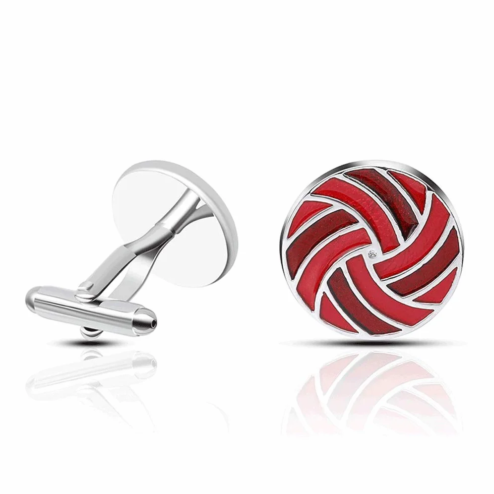 Męskie spinki do mankietów Moda Twist Spinki do mankietów Emalia Płaskie czerwone Twist Spinki do mankietów Spinki do mankietów Prezent Marka Biżuteria męska