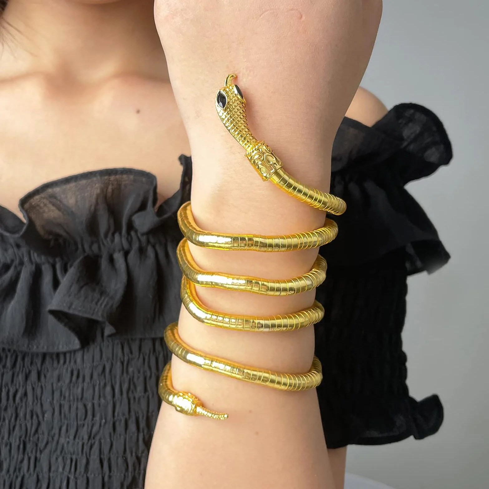 Moguri Naszyjnik Wężowy, Biżuteria, Łańcuszek, Złoty, Snake, Bransoletka na Ramię, Choker, Gumowa