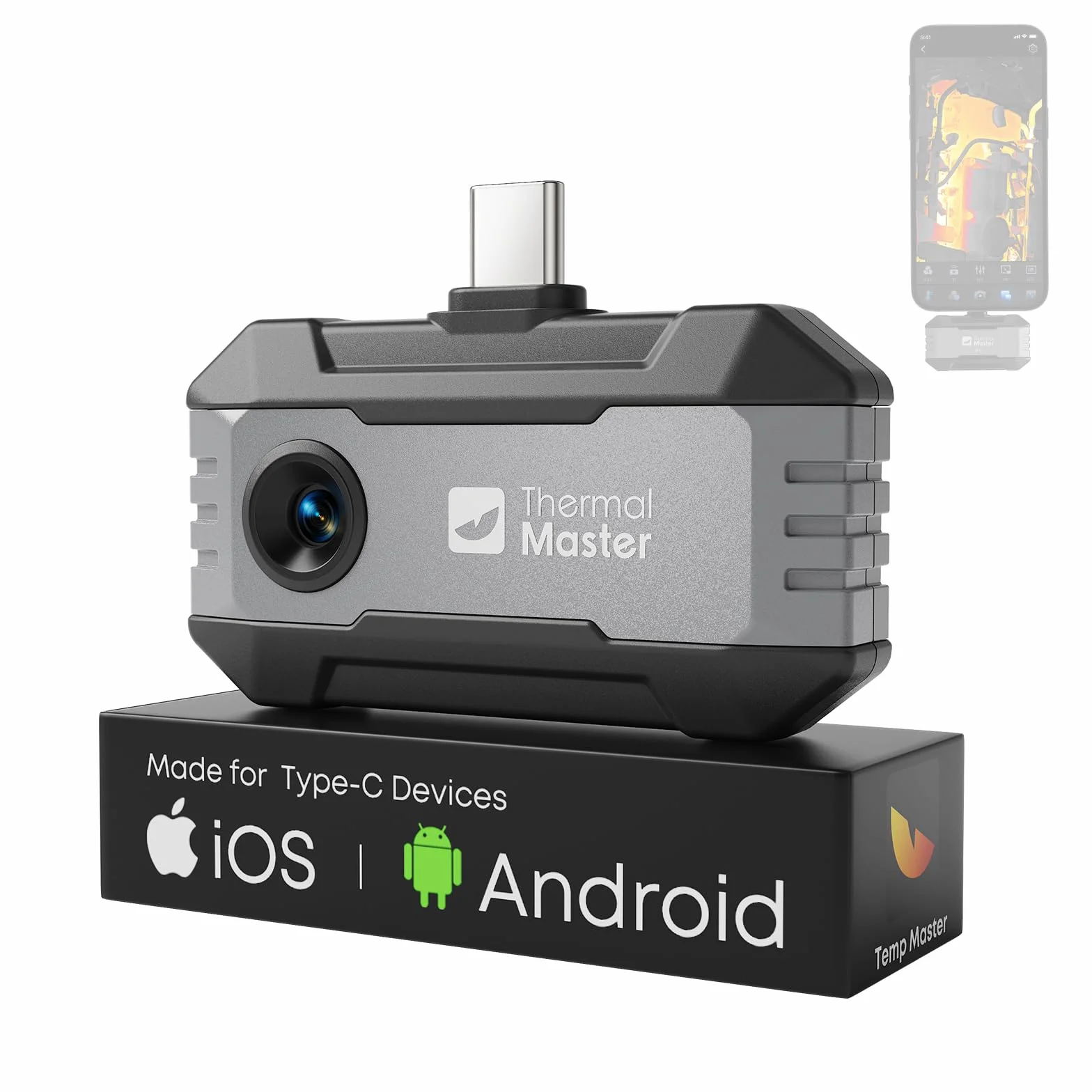 Thermal Master P1 Kamera Termowizyjna do Smartfonów USB-C (Android i iOS), Rozdzielczość IR 320×240 X³, -20°C do 600°C, 25 Hz, do Inspekcji Domu, HVAC i Elektro