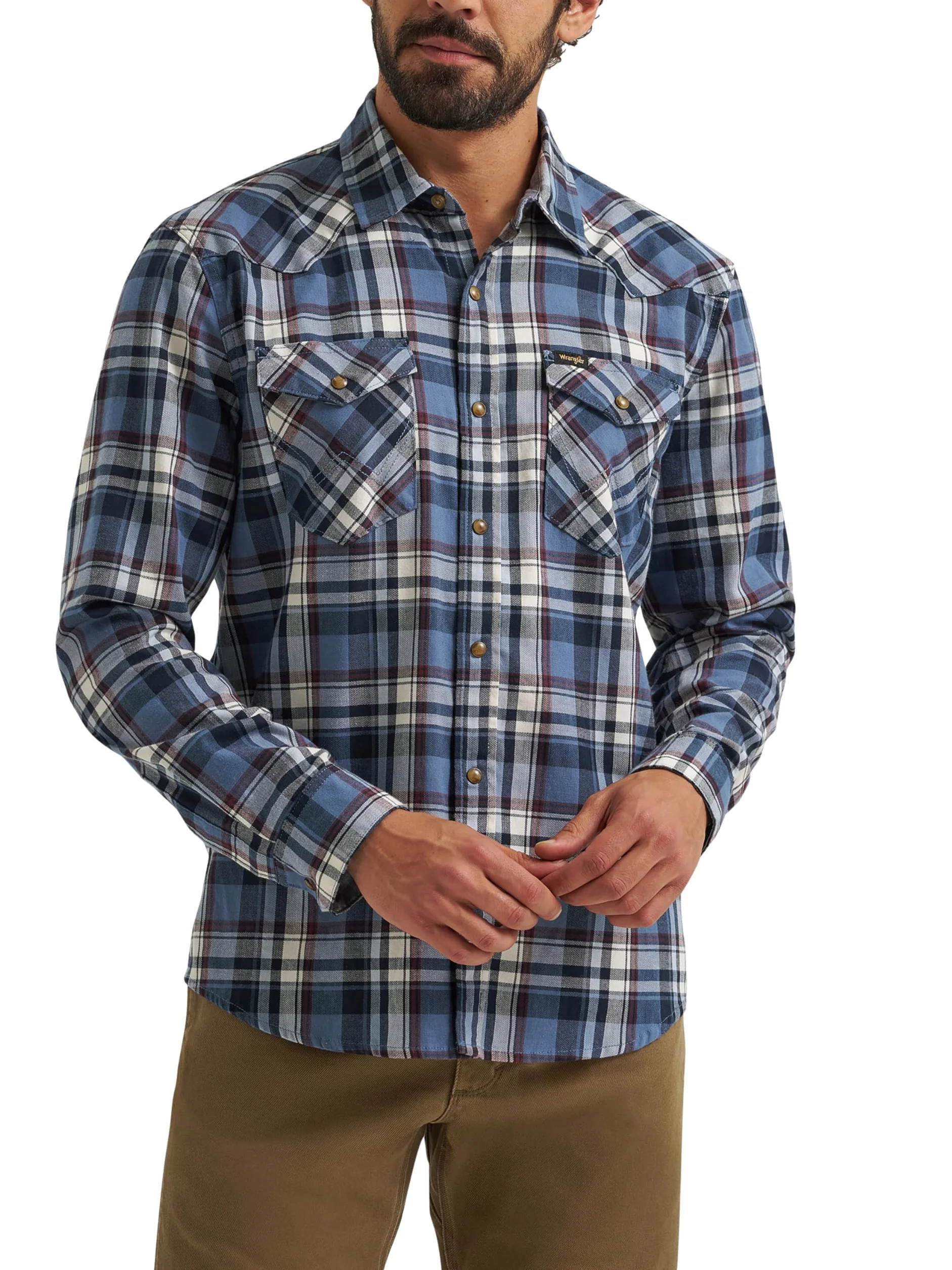 Wrangler Męska kultowa koszula dżinsowa o regularnym kroju, Midnight Navy, L