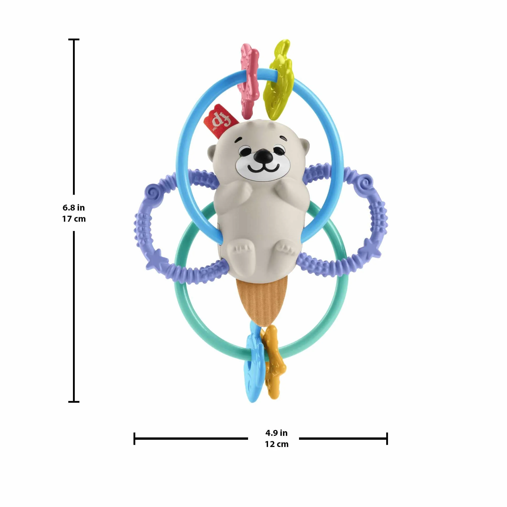 Fisher-Price Wyderka Zakręcony gryzaczek bez bisfenolu A, z elastycznymi krążkami, zabawka dla niemowląt, HJW12