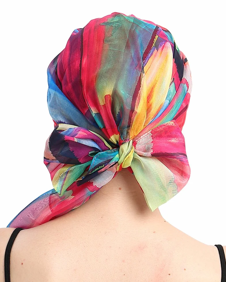 FocusCare chemo turban nakrycie głowy dla kobiet po chemioterapii, Geometryczne drapowanie