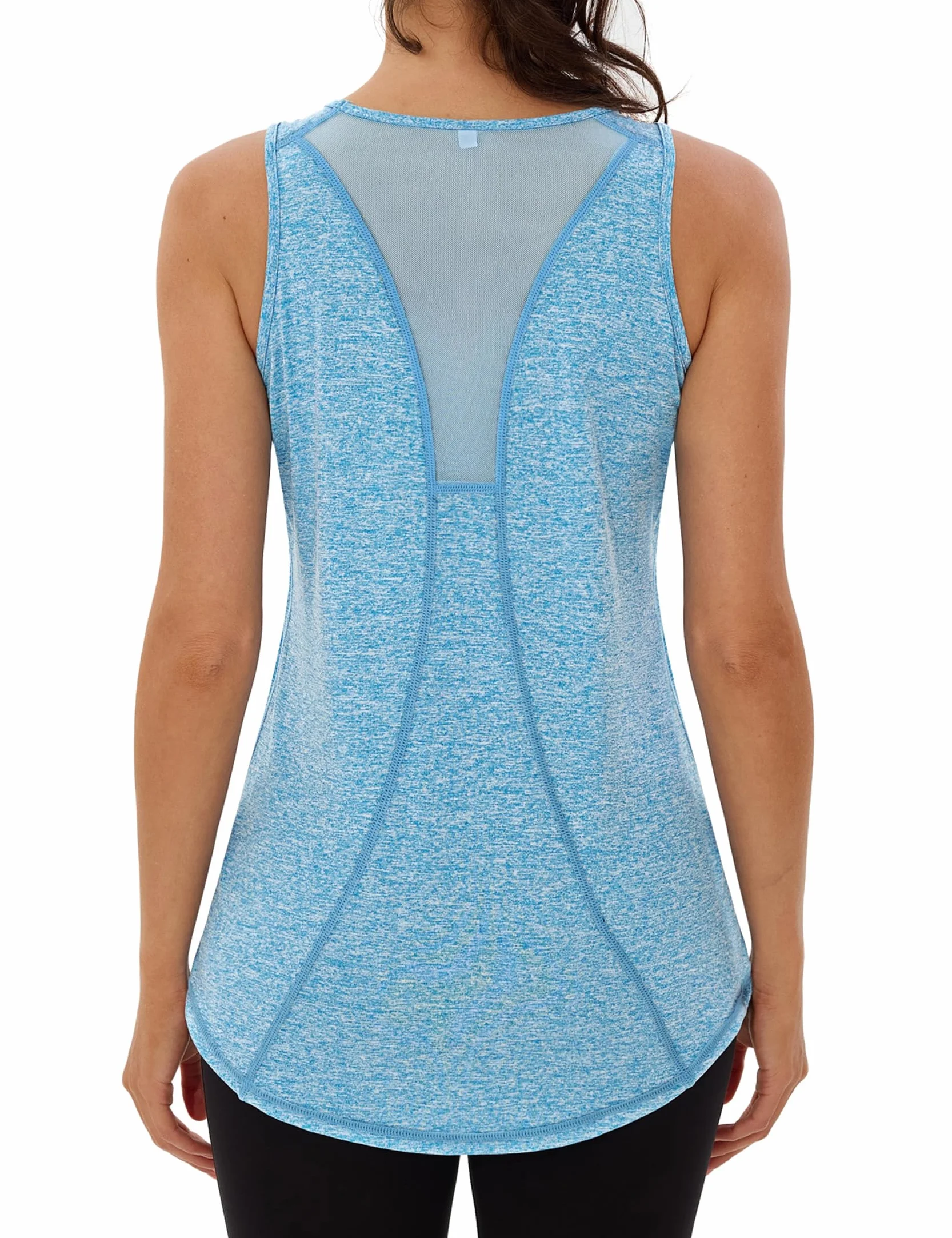 Damska koszulka sportowa bez rękawów lekka, siateczkowa koszulka z okrągłym dekoltem koszulka do jogi do biegania fitness Tank Top