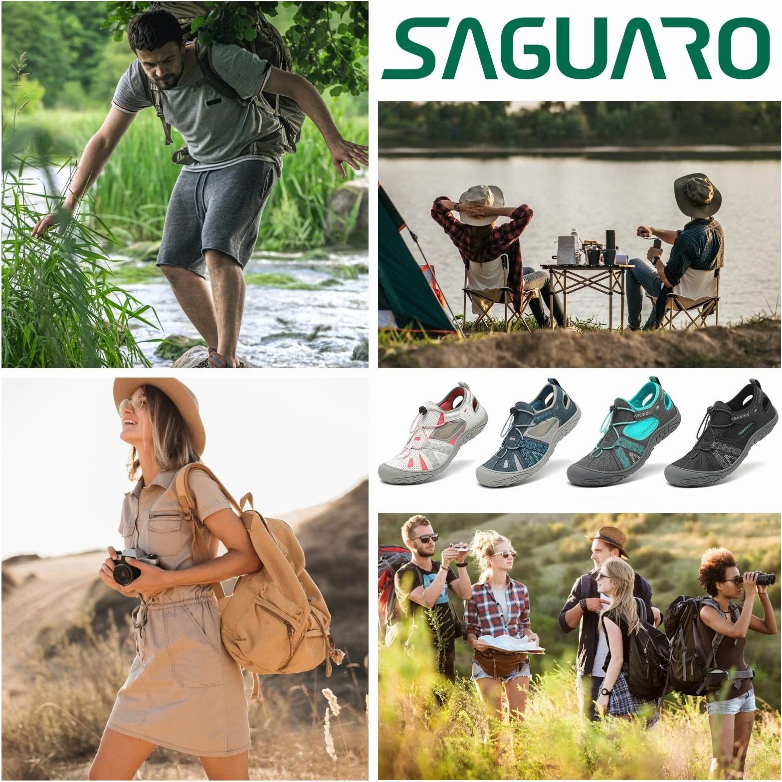 SAGUARO Damskie sandały trekkingowe, letnie, oddychające, zamknięte, turystyczne, outdoorowe, 36–42