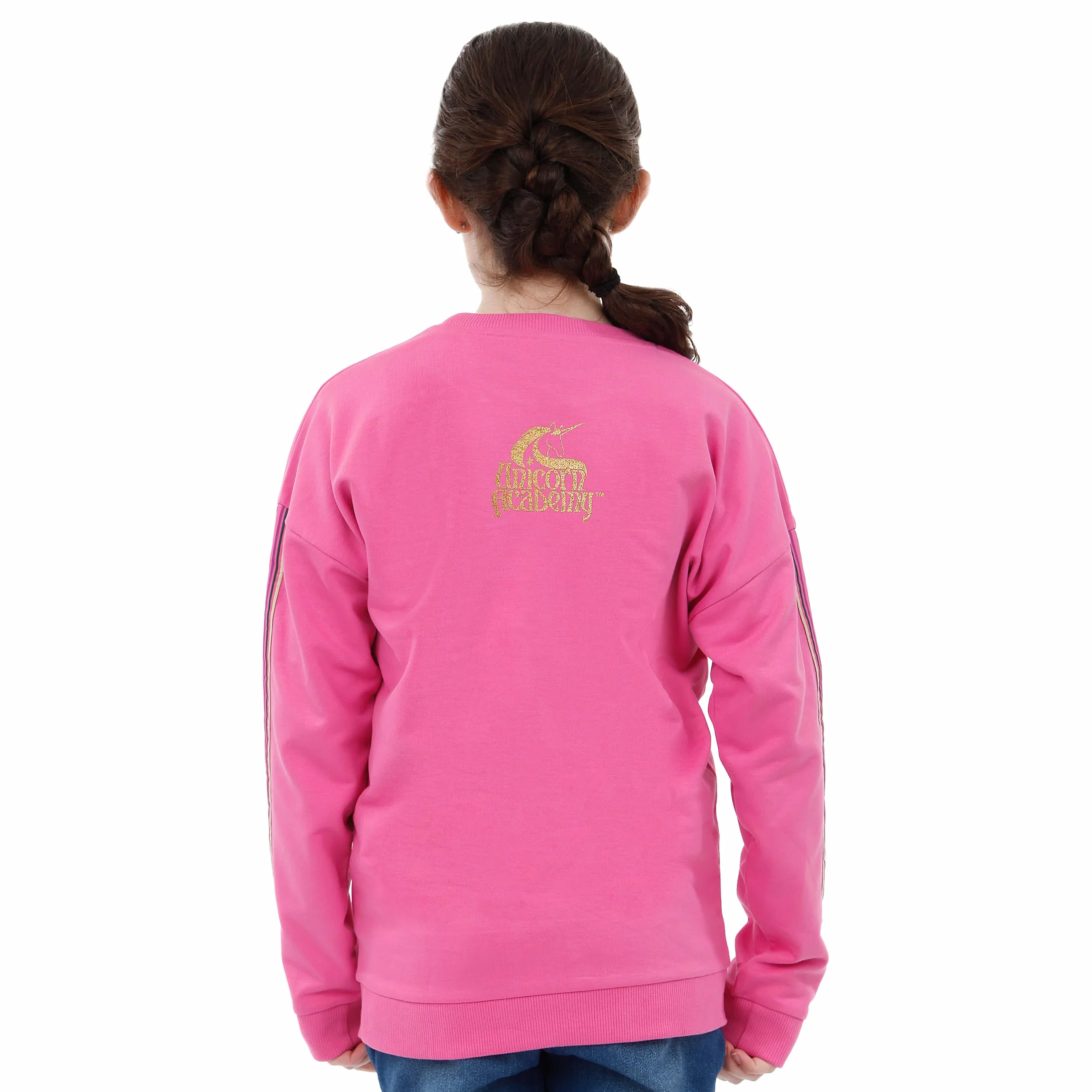 Bluza Dla Dziewcząt Z Akademii Jednorożców | Bluza Z Jednorożcem Dla Dziewcząt | Bluza Dla Dzieci Sophia I Wildstar | Różowy 110