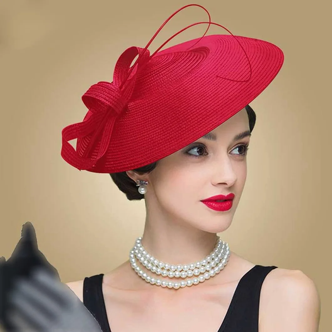 Lmtossey Fascinators Wesela Kapelusz dla Kobiet Fedora Szeroki Vintage Damskie Kapelusze Sukienki