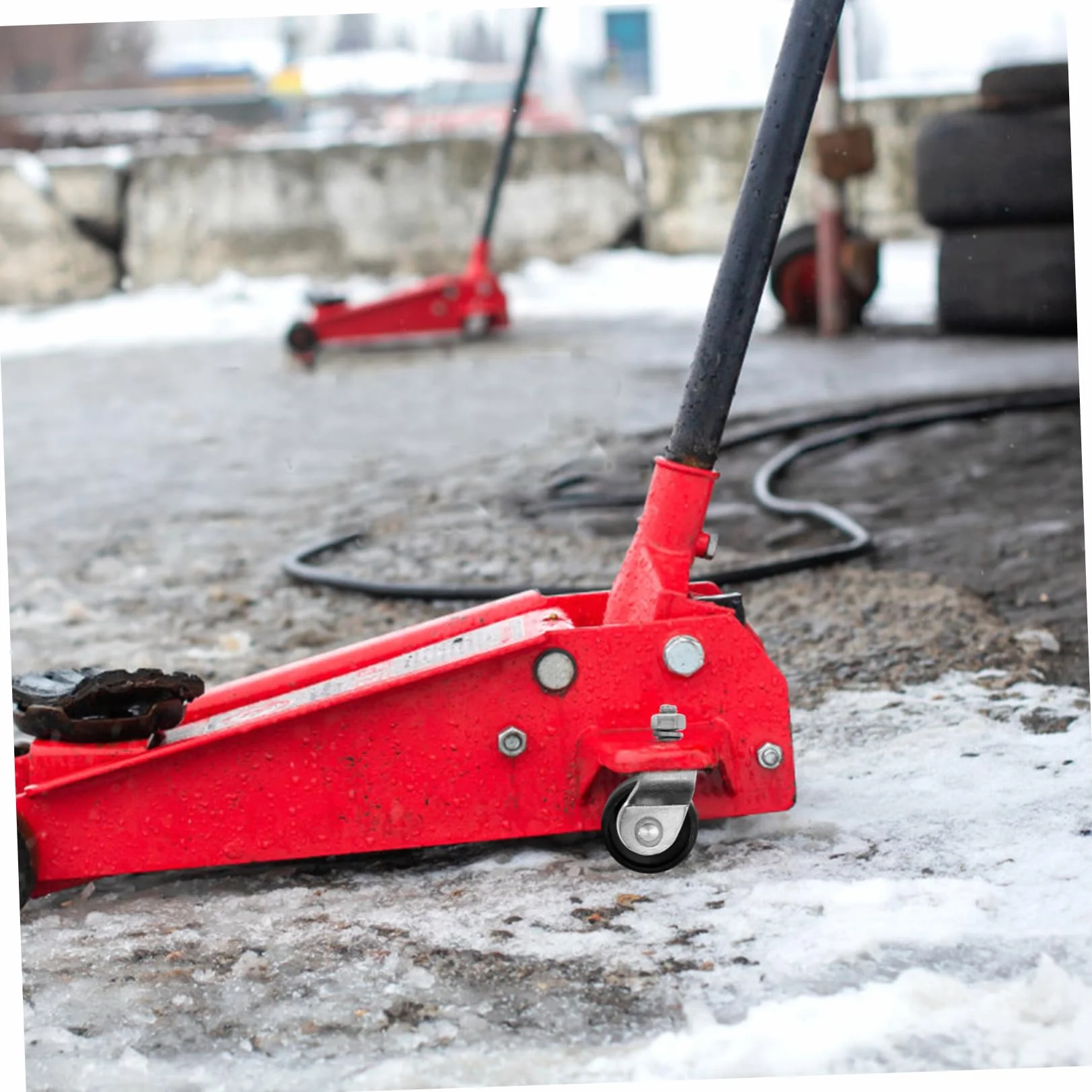Angoily 2 sztuki hydraulicznego podnośnika samochodowego, koła zapasowe do garażu i na plac budowy, wysokiej jakości kółka skrętne, kompatybilne z podnośnikami Dual Pump, wytrzymała konstrukcja