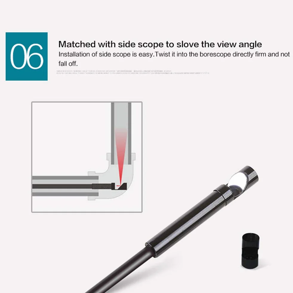 Endoskop, obiektyw szerokokątny 7 mm 2 m wodoszczelny 6 LED android endoskop mini USB cable endoscope