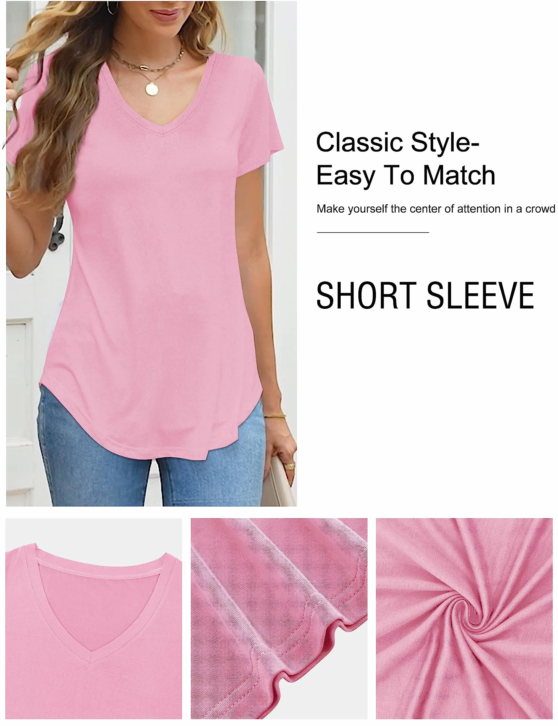 Florboom Damska koszulka z długim rękawem Henley Neck Casual