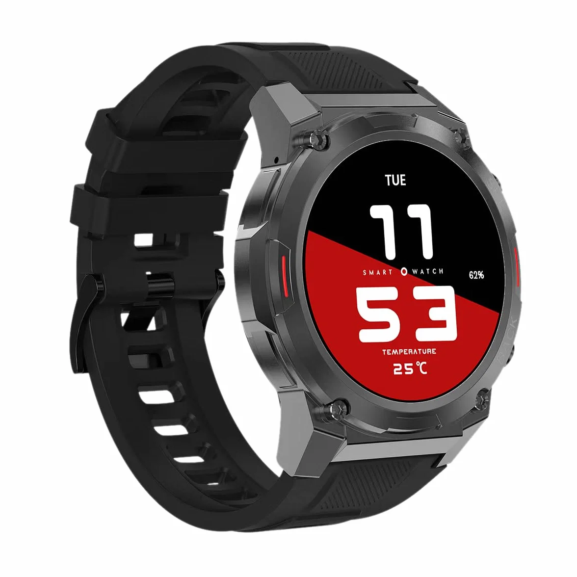 Maxcom - FW63 Cobalt Pro Smartwatch – zegarek fitness i sportowy – dla mężczyzn – wodoodporny – z monitorowaniem ciśnienia krwi, tętna i snu – wytrzymały – bardzo mocny akumulator – okrągły – z gumową