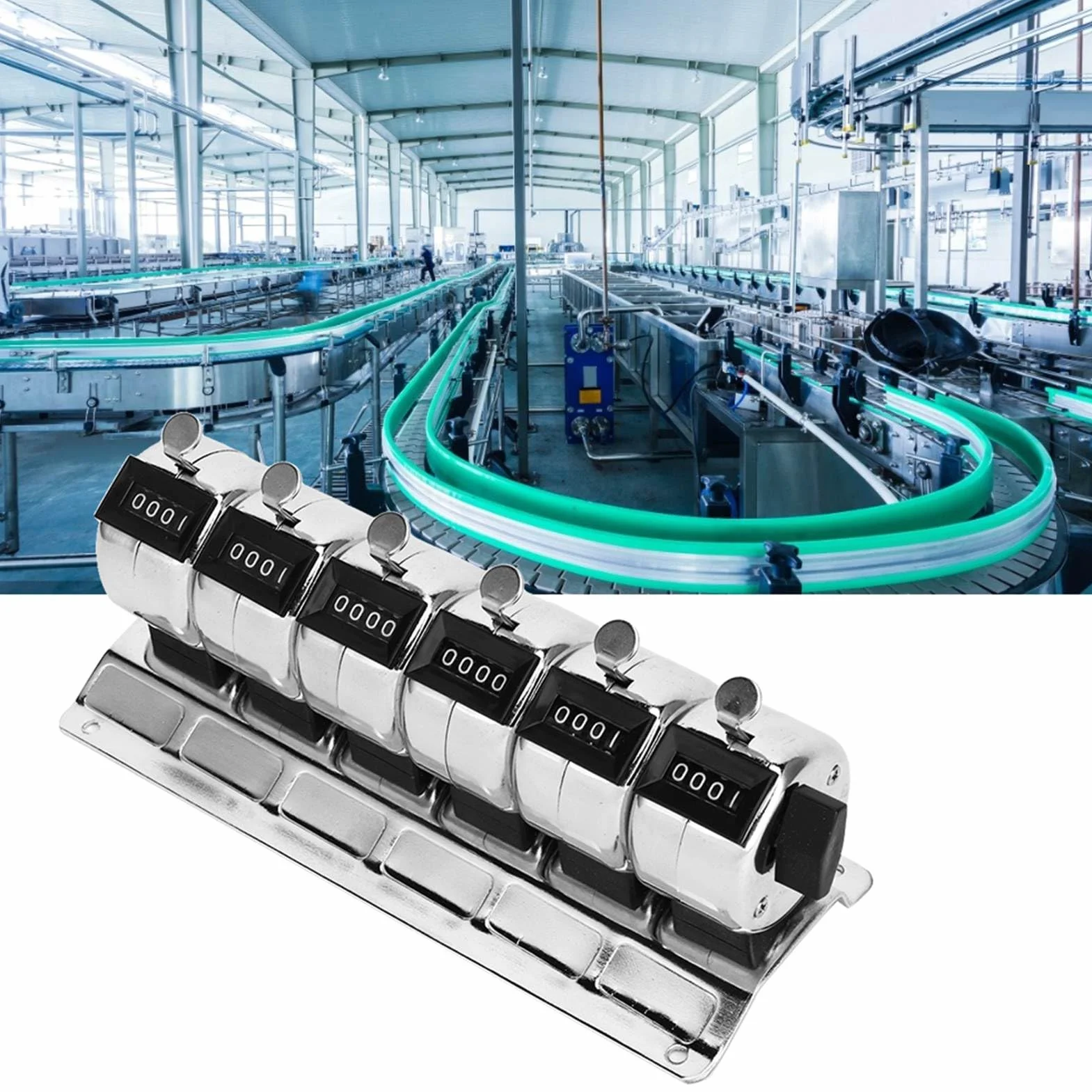 KIMISS Licznik mechaniczny 4-cyfrowy, manualny, metalowy for tally, zestaw 6 sztuk, stali nierdzewnej