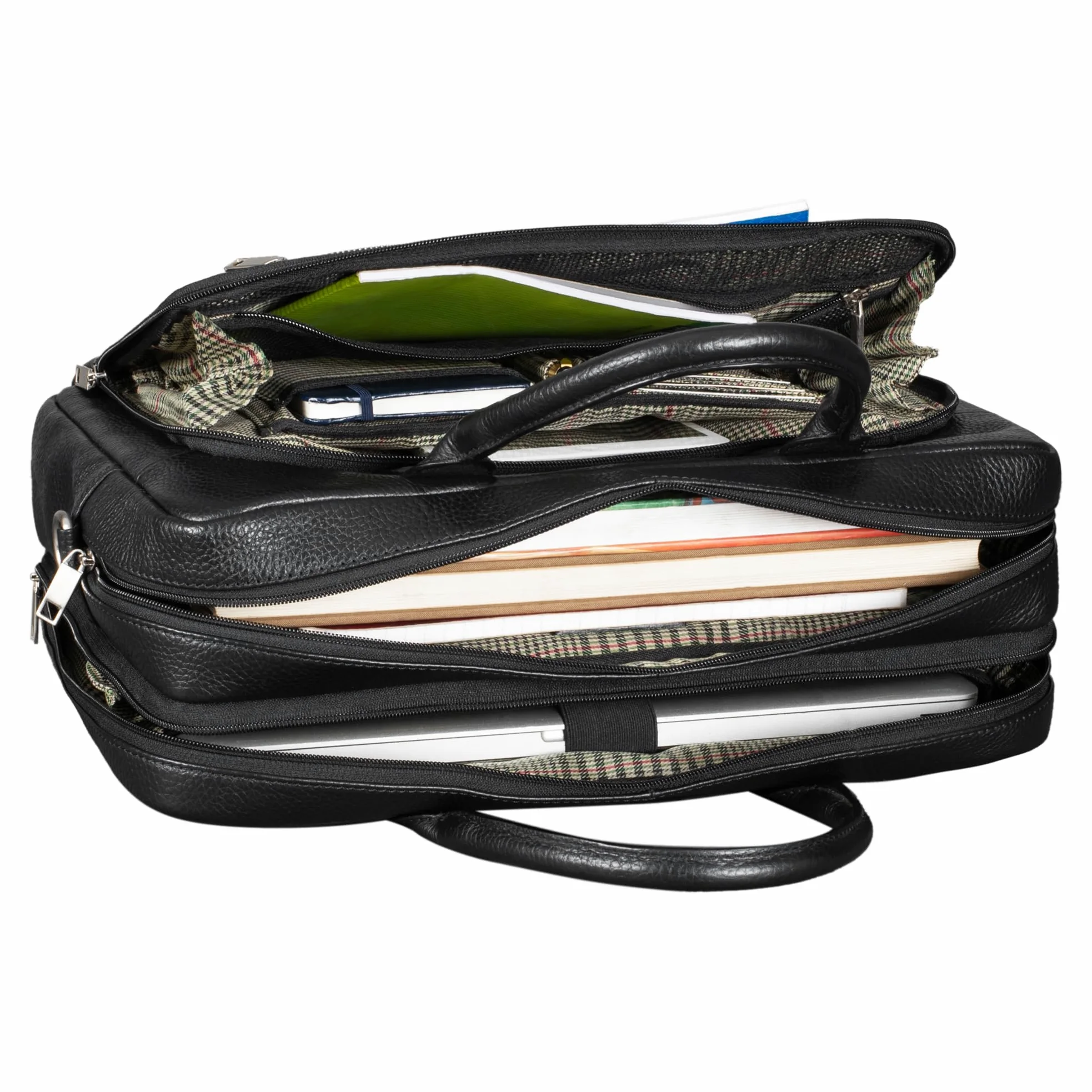 STILORD Dawson skórzana torba na ramię aktówka na laptopa 15,6 cala DIN A4 Business Satchel prawdziwa skóra czarny