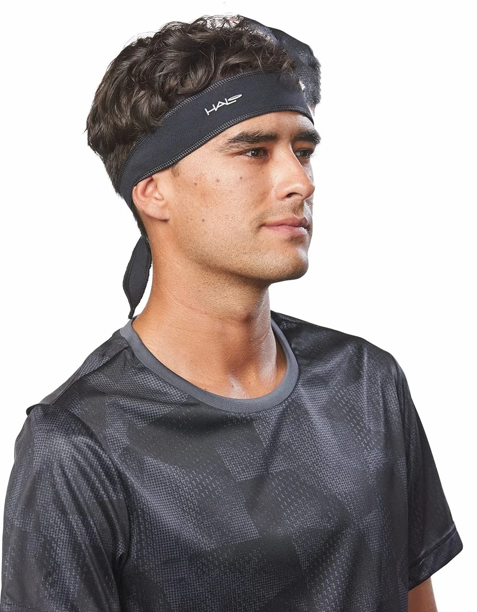Halo Headband Halo I - Custom Fit - Tie Sweatband sweter dla mężczyzn i kobiet, antypoślizgowy z odprowadzającą wilgoć tkaniną dryline