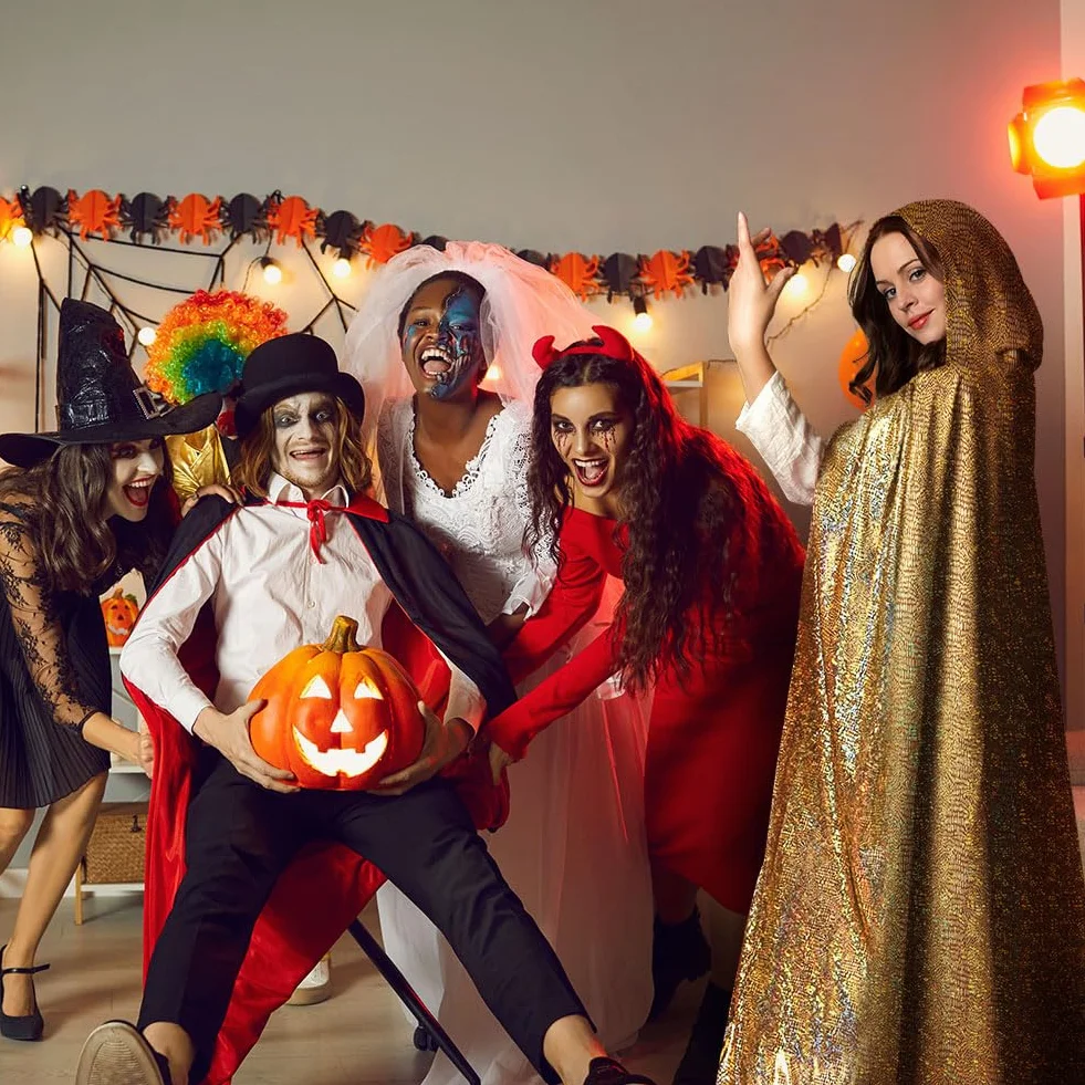 Brokatowa peleryna, peleryna z kapturem, peleryny długie dorosłe kostium na Halloween Cape Masquerade kostium na Boże Narodzenie cosplay