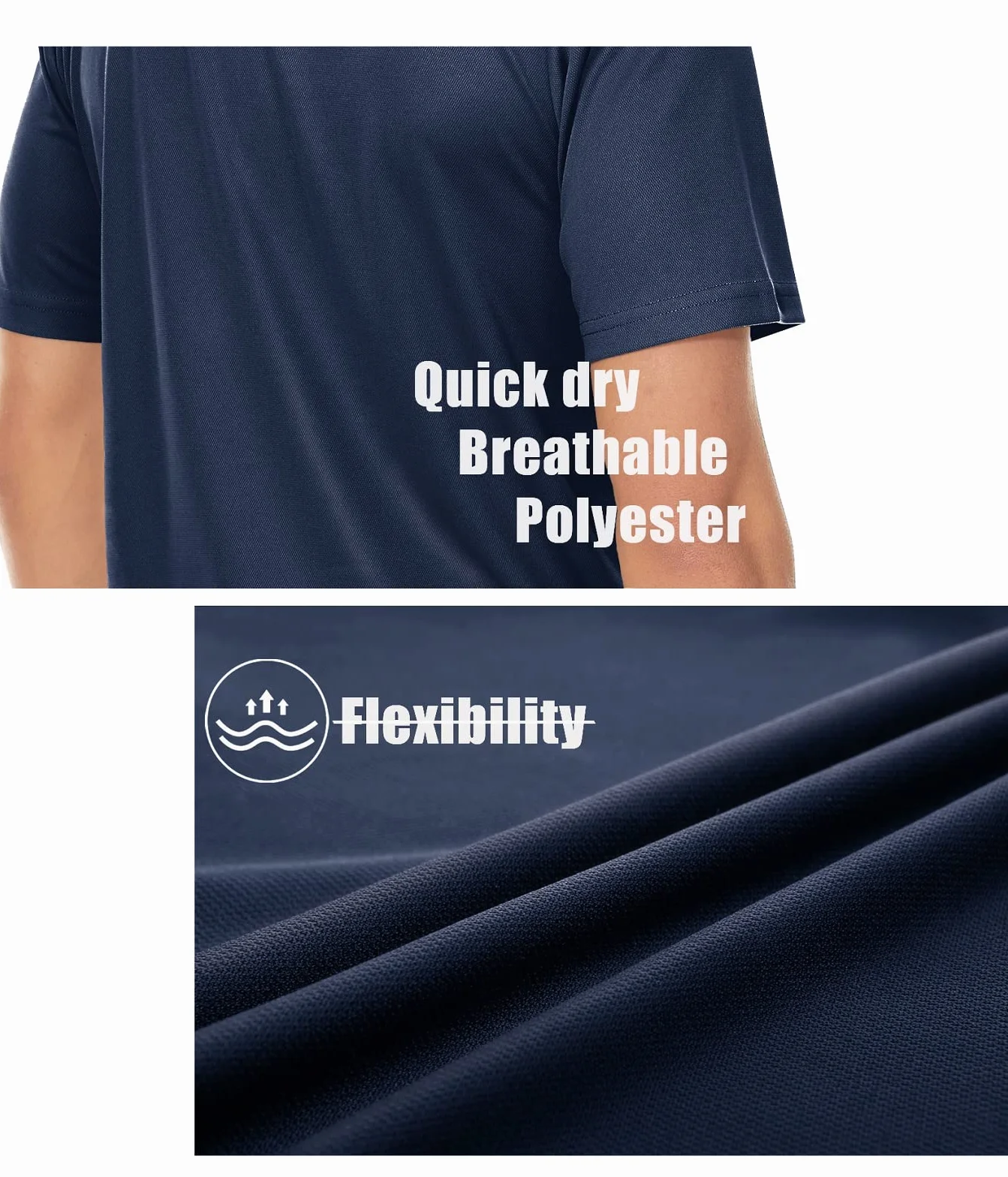 Męskie Koszulki Polo Szybkoschnące z Krótkim Rękawem Poliester Golf T-shirt Turystyczny