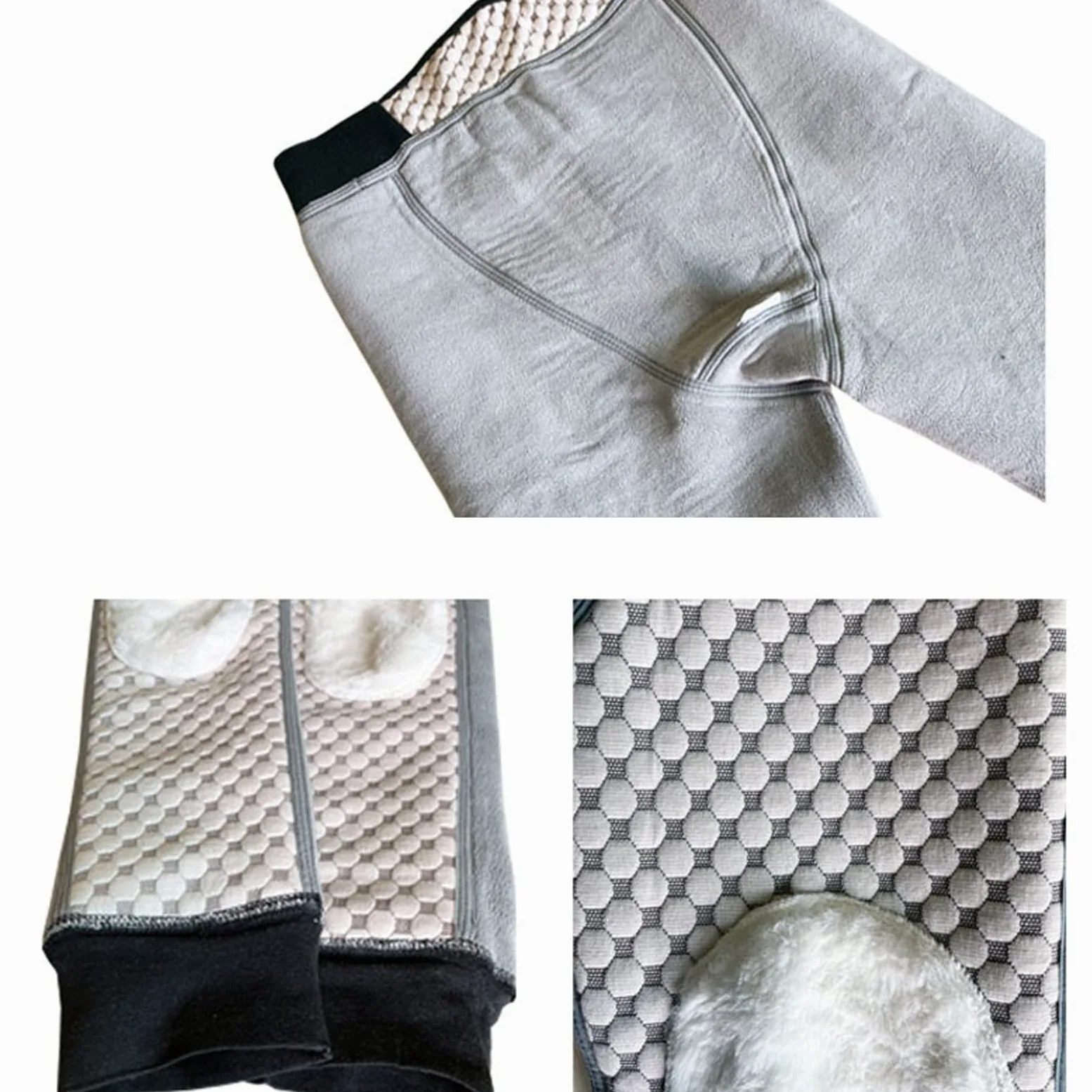 Męskie polarowe kalesony termiczne z wysokim stanem - ciężkie zimowe legginsy z ciepłą podszewką, spodnie dresowe warstwa bazowa joggery, czarne, rozmiar 3XL