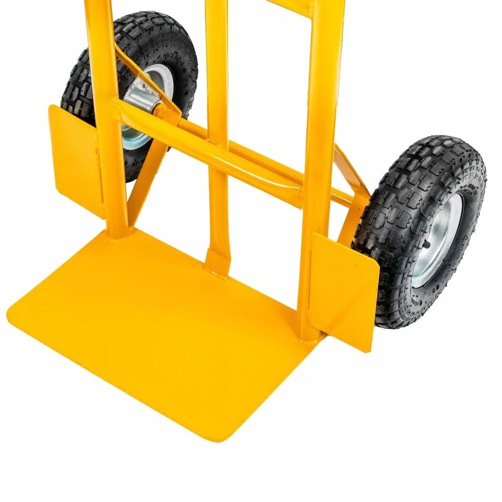 Mega-M Wózek transportowy magazynowy kurierski 2 w 1 MŁYNARKA 250KG KOŁA ŁOŻYSKOWANE rozkładany MOCNY (żółty)