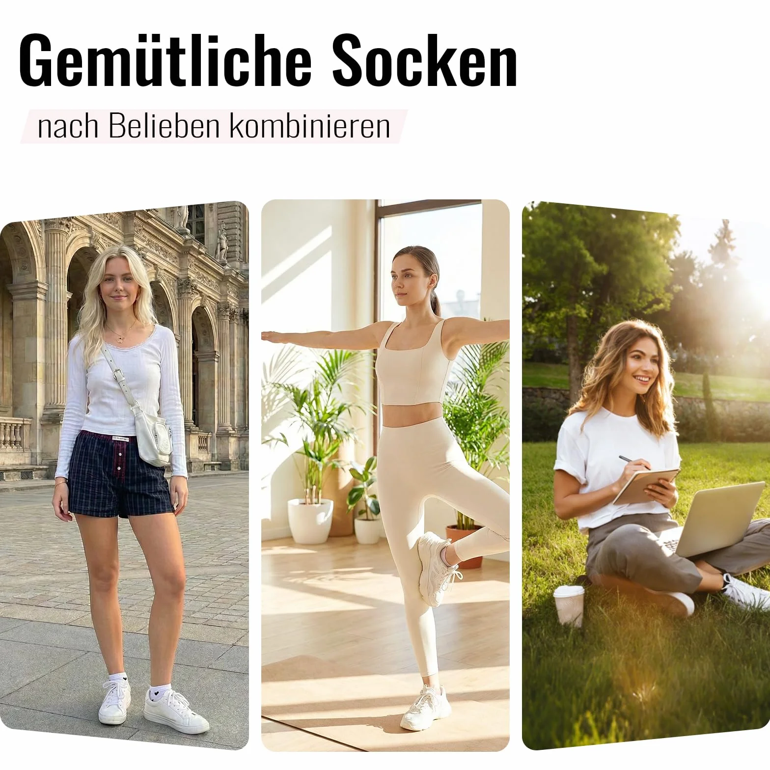 SukModen 10/20 Par Skarpety Damskie do Sneakersów 35-38 39-42, Oddychające Bawełniane Krótkie Skarpety Sportowe, Kolorowych Skarpet z Kropkami, Paskami i Sercami