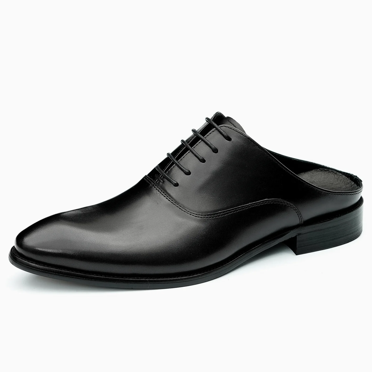 Jofeat Męskie kapcie biurowe formalne buty robocze ze szpiczastymi noskami ze skóry Oxford, kolor czarny, 41 EU
