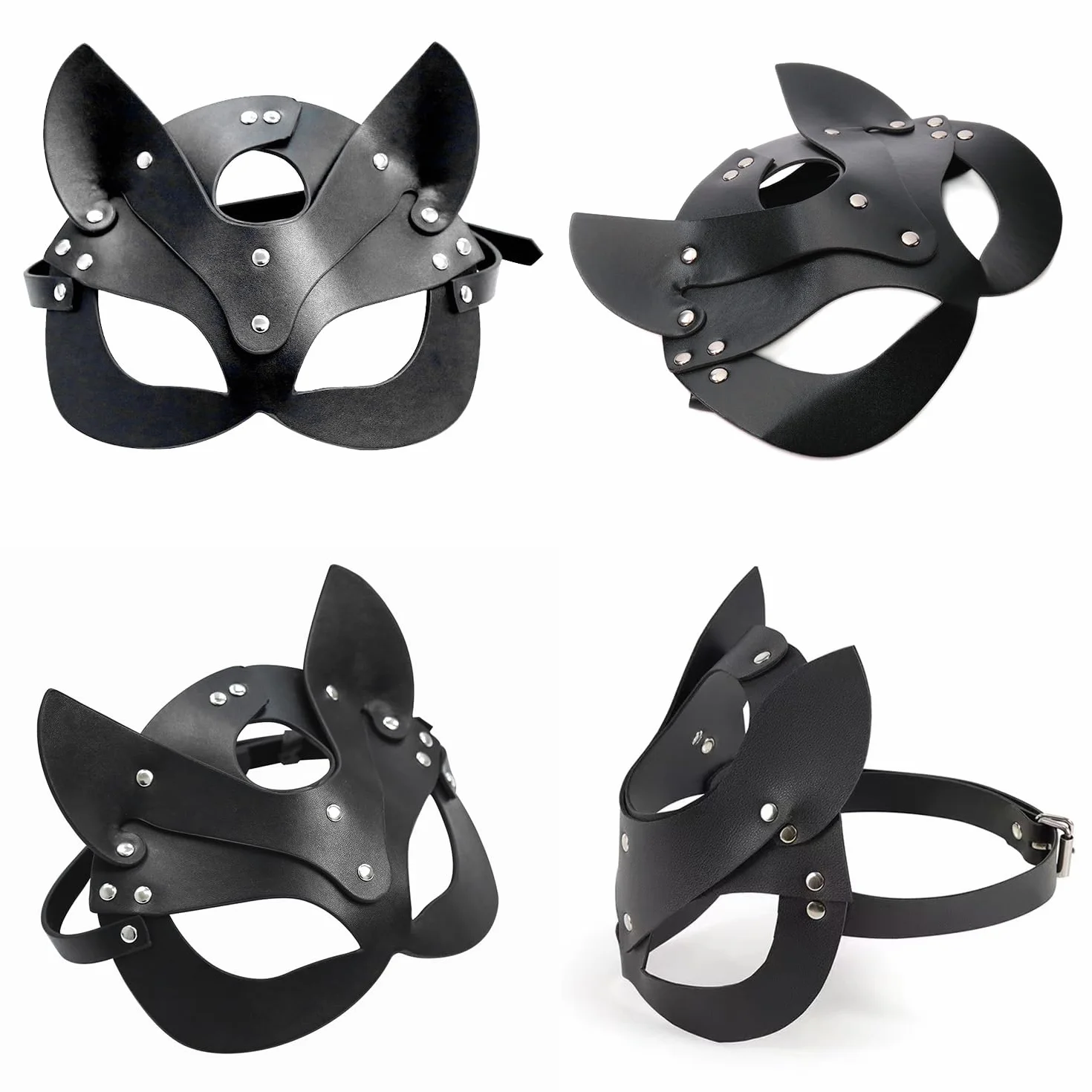 Catwoman maska dla kobiet, maska z kotem na pół twarzy, skóra kota, czarna skóra kota, maska Cosplay na Halloween, maskaradę, karnawał