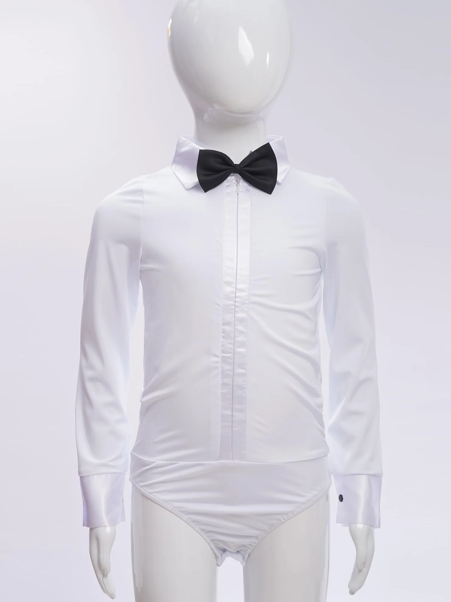 Koszula z muszką chłopięce body do tańca z długim rękawem, latynoski, jednoczęściowy, dziecięcy leotards