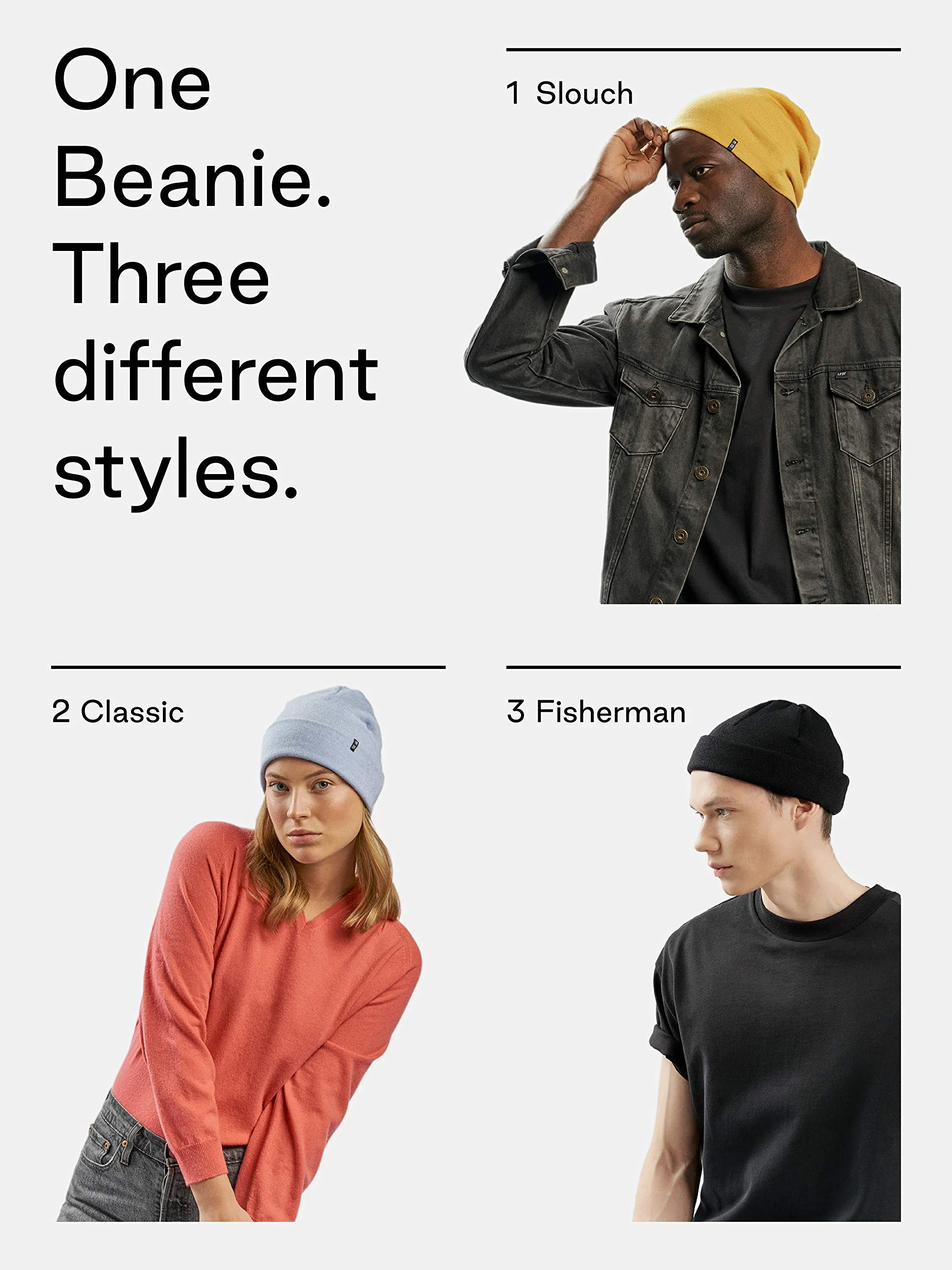 Enter the Complex® Lekka czapka z merynosów, jednowarstwowa dzianina Slouch Beanie, 100% wełna z merynosów, dla kobiet i mężczyzn, inne kolory