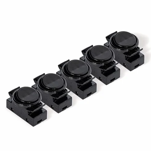 ORION LIGHTSTYLE Przełącznik kołyskowy do zabudowy, 5 sztuk, 2 A 250 V, w zestawie pierścień i kołyska, przełącznik zastępczy do lamp podszafkowych, lamp kuchennych, kinkietów, OJ-336, czarny