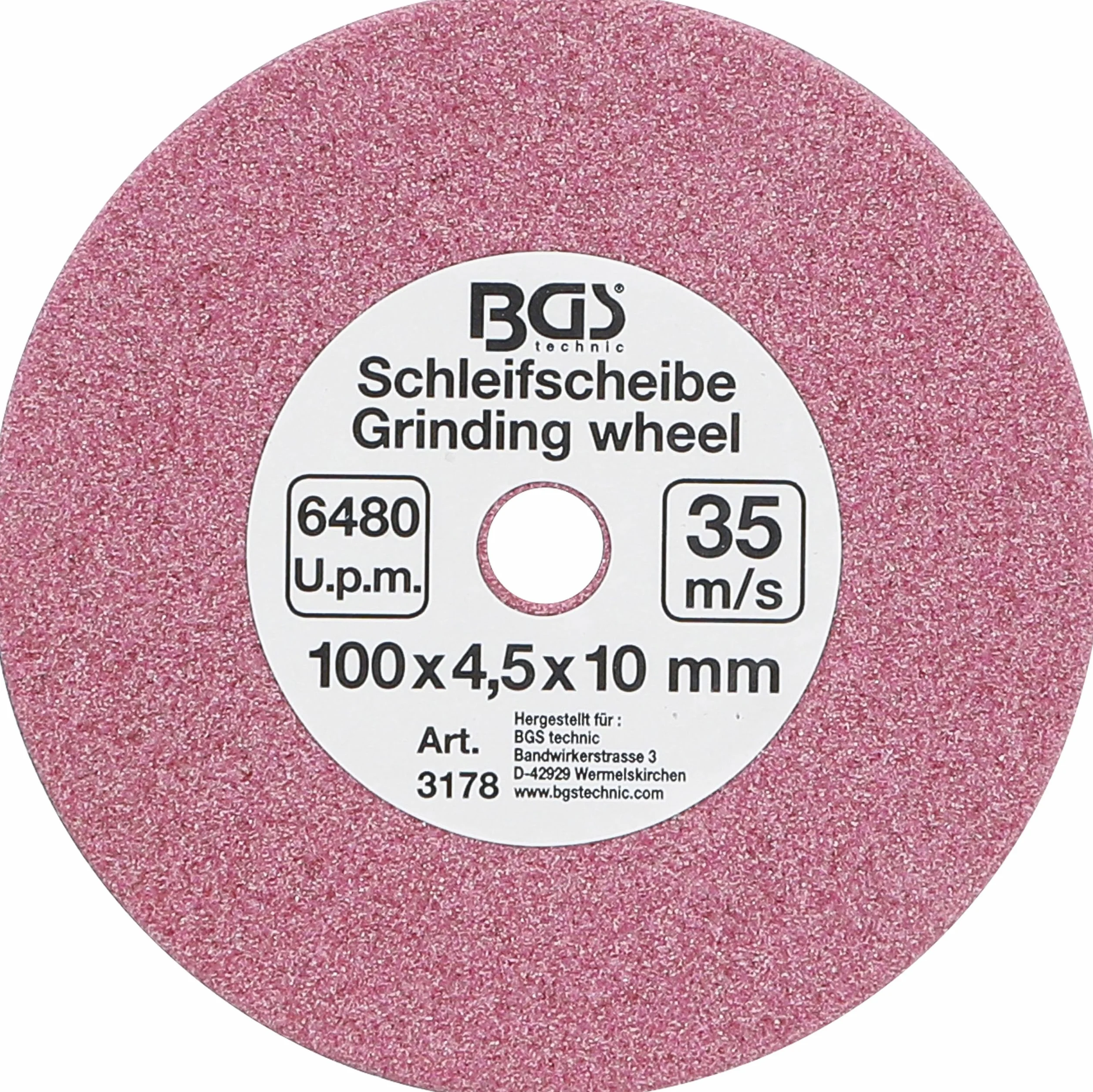 BGS 3178 | Tarcza szlifierska | do BGS 3180 | Ø 100 x 4,5 x 10 mm