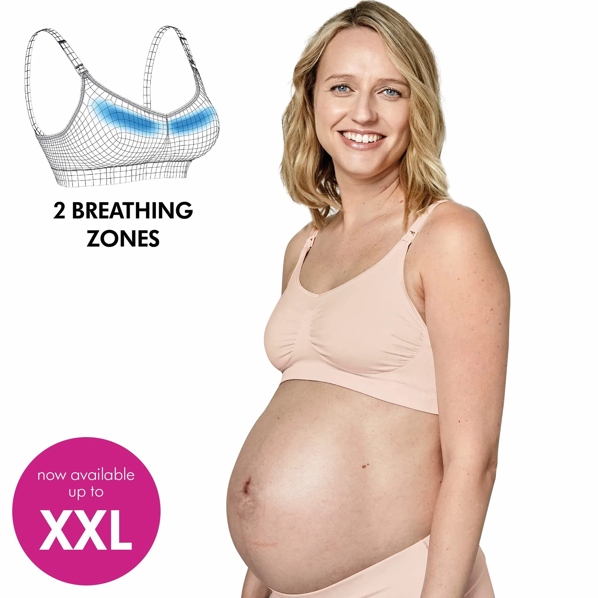 Medela Biustonosz Keep Cool | Bezszwowy biustonosz ciążowy i karmiący z 2 strefami oddychania i miękką w dotyku tkaniną dla wygodnego wsparcia