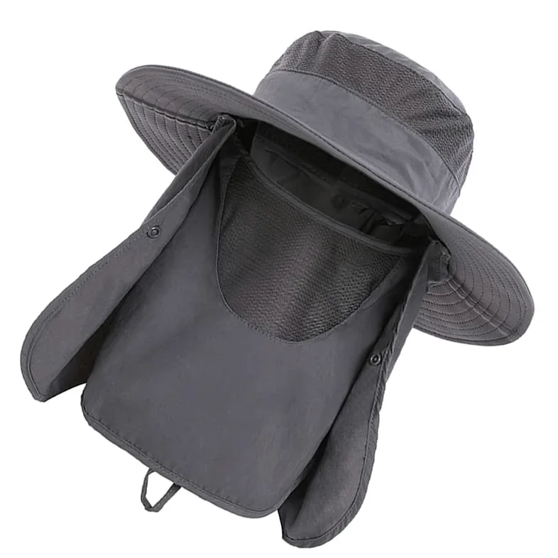 Czapka chroniąca przed słońcem, osłona UV z szerokim rondem, blokuje oparzenia słoneczne, zdejmowana klapa, Summer Essential, kolor obrazu, 1