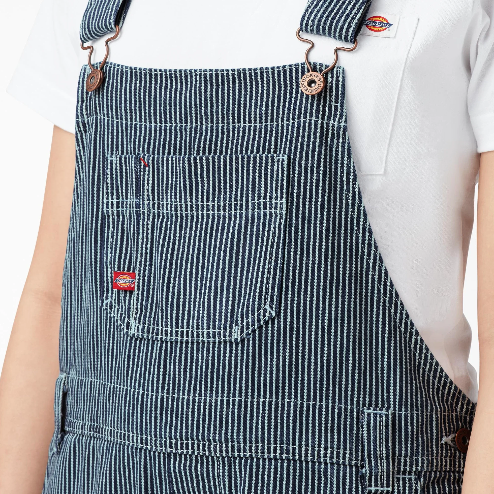 Dickies Damski kombinezon na szelkach dżinsowych, Opłukany pasek hikory, XL