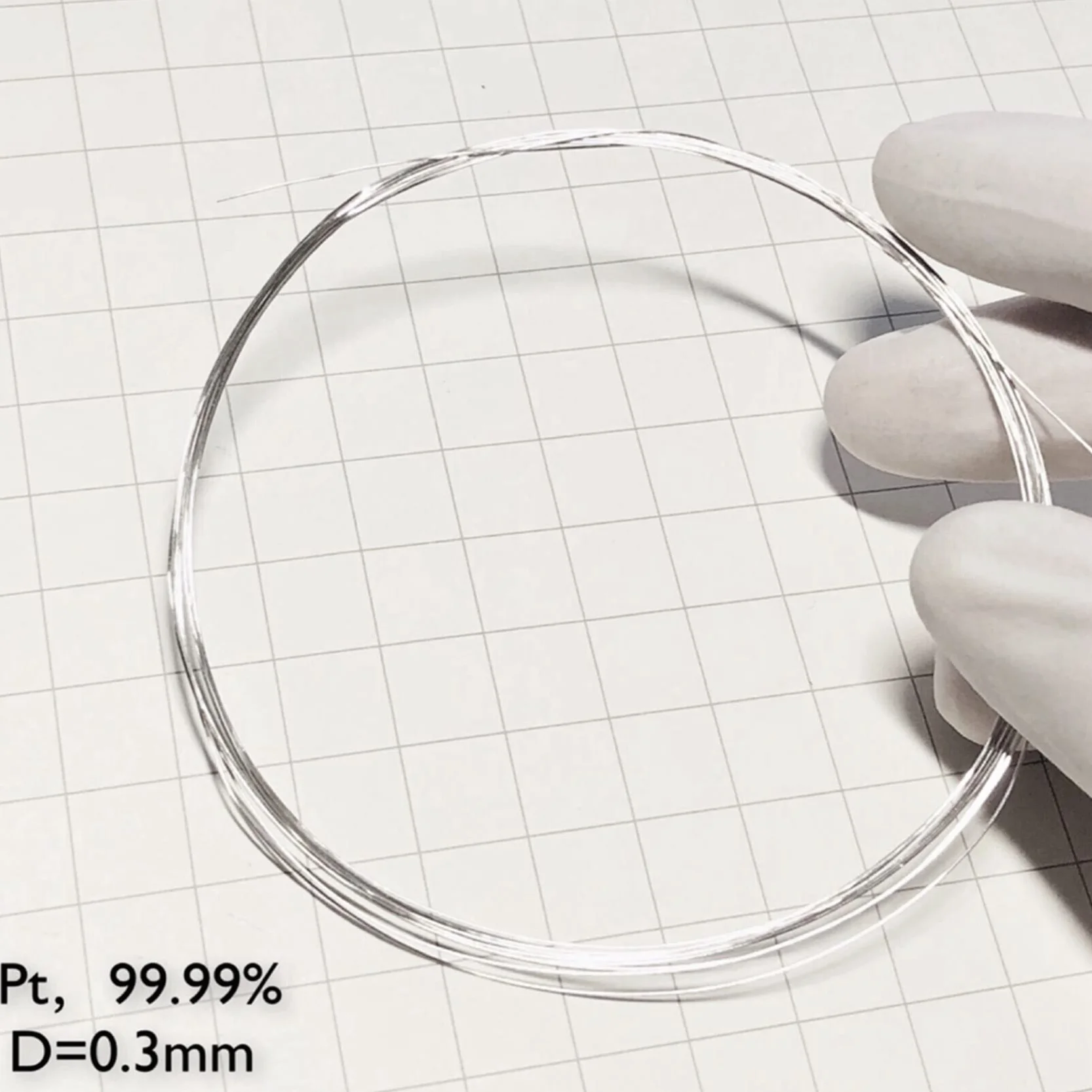 2 x drut platynowy z czystego metalu 0,3 mm, 99,99%, używany do eksperymentów naukowych